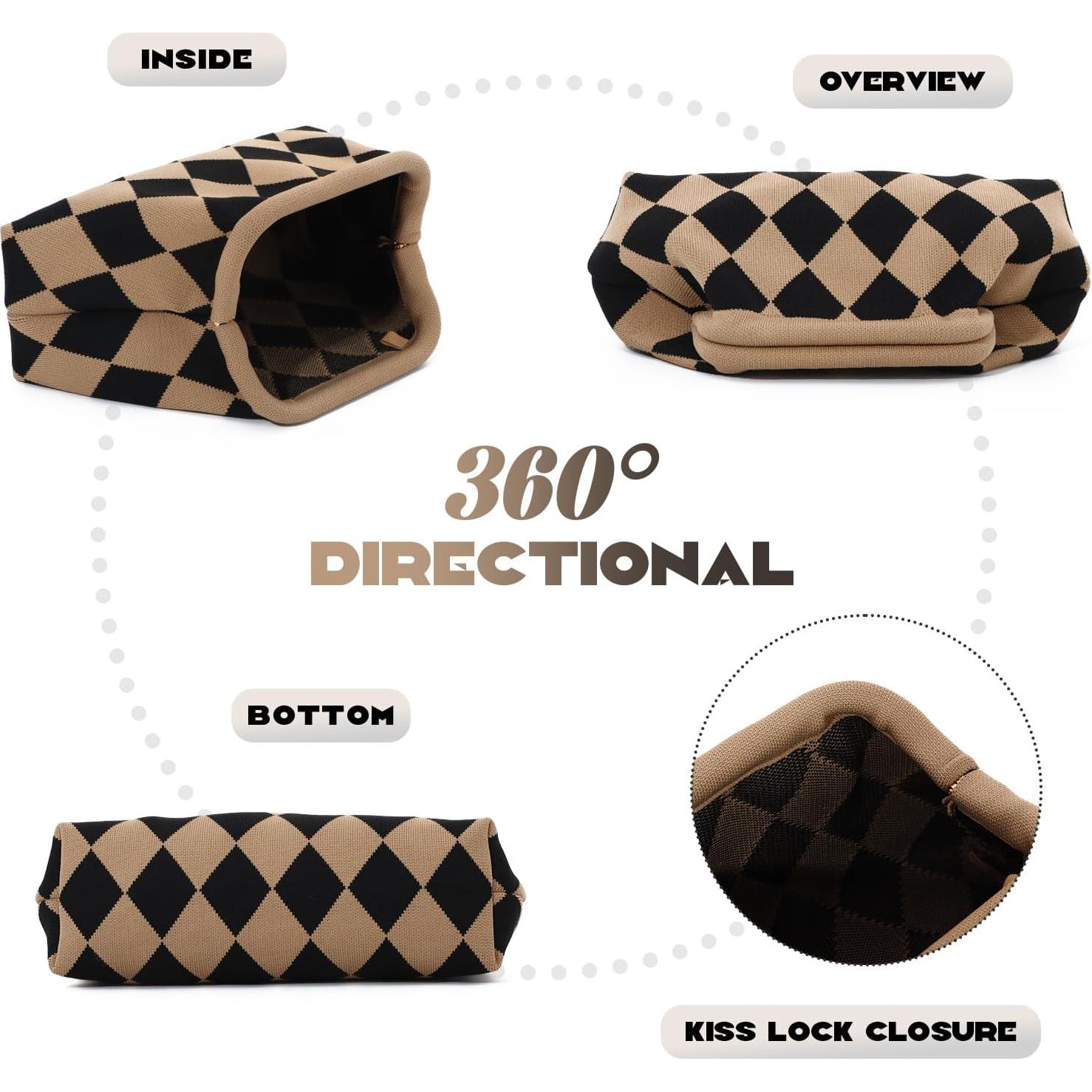 Bolso de Mano Tejido Oweisong para Mujeres Color Bloqueado