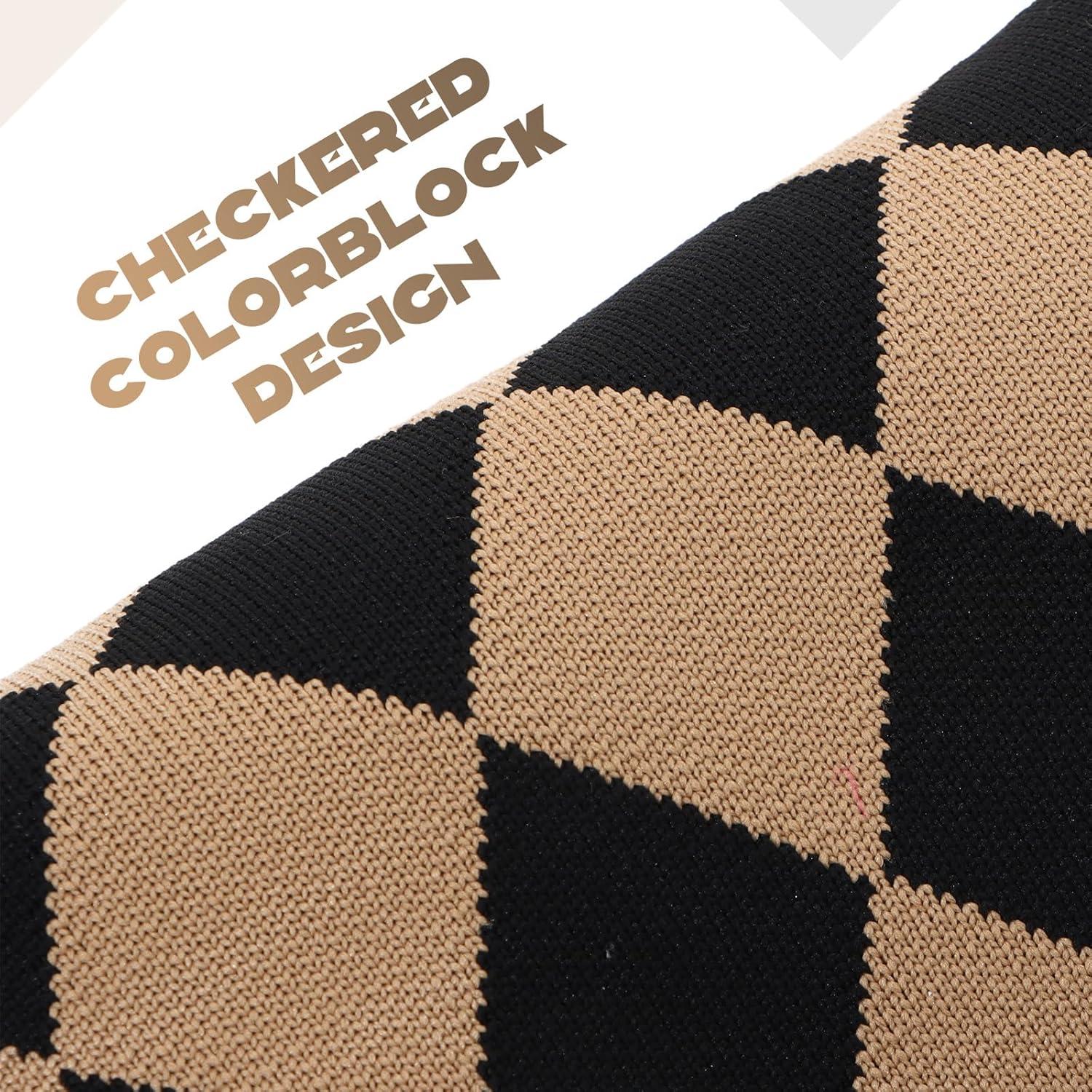 Bolso de Mano Tejido Oweisong para Mujeres Color Bloqueado