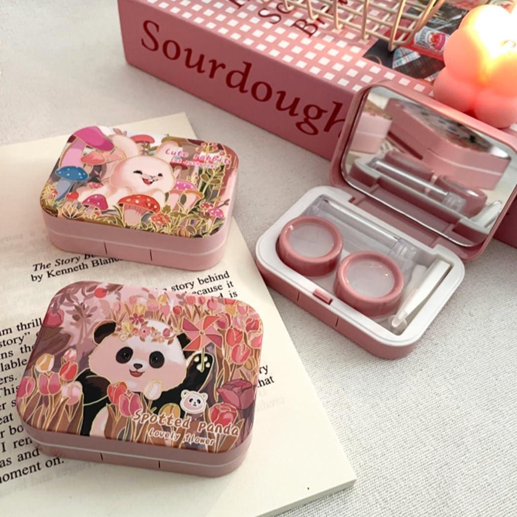 Estuche para Lentes de Contacto Vifirstew Panda con Espejo