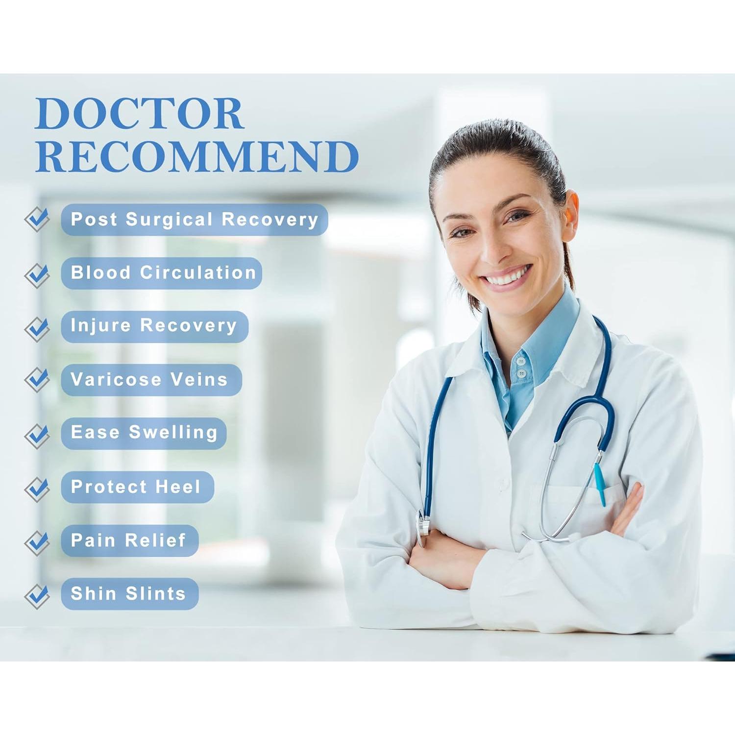 Medias de Compresión hasta el Muslo JYUOZI M Beige 20-30 mmHg