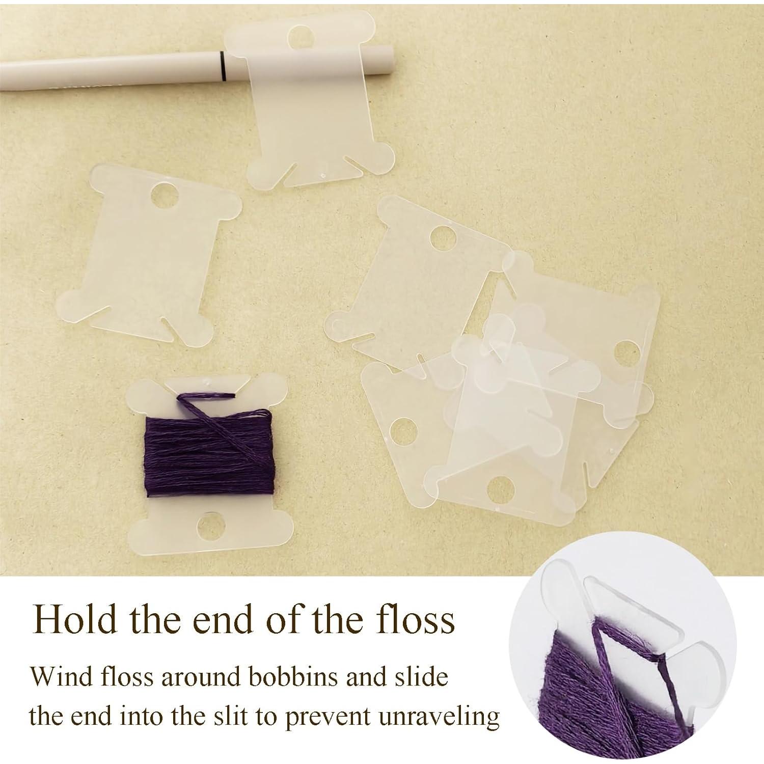 150 Bobinas de Hilo de Bordado Plástico SATONBEYI Transparentes