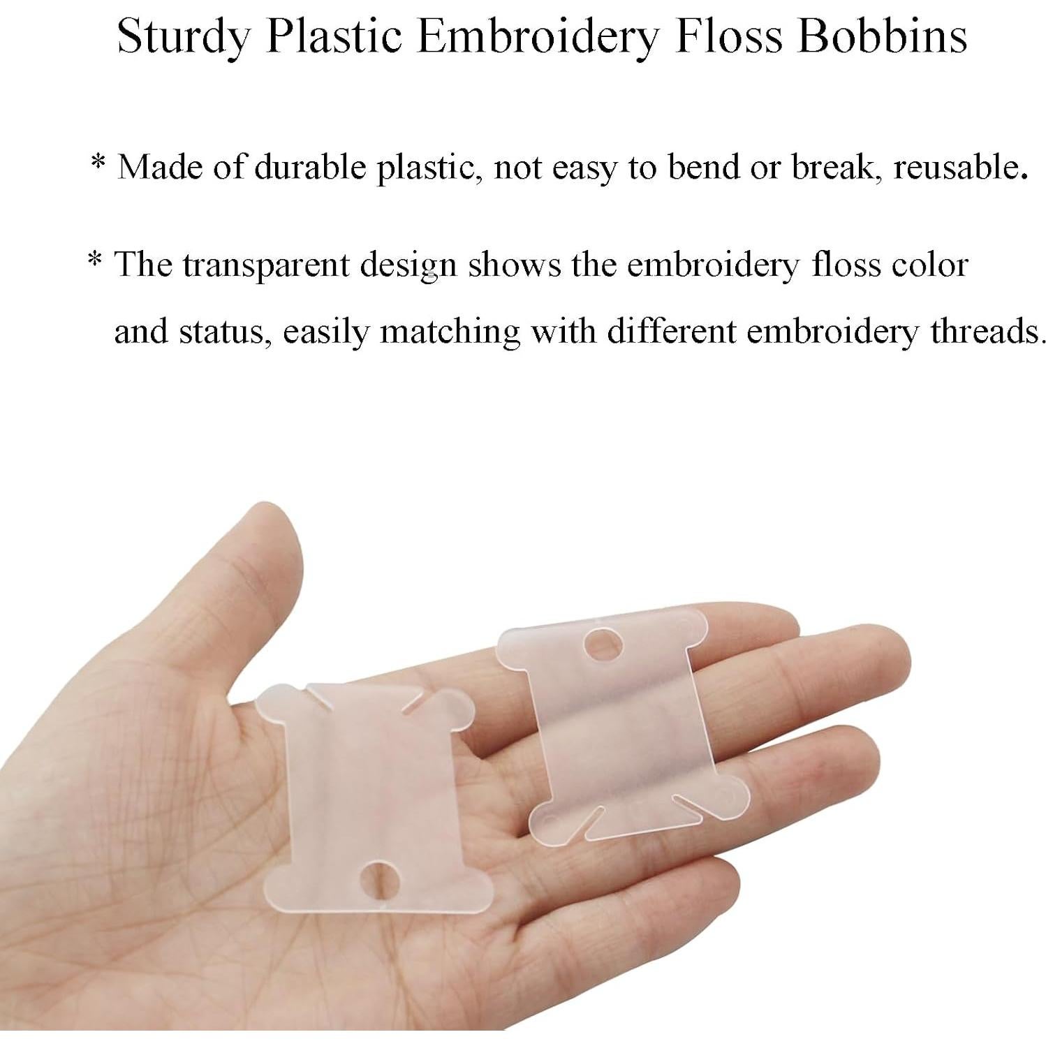 150 Bobinas de Hilo de Bordado Plástico SATONBEYI Transparentes