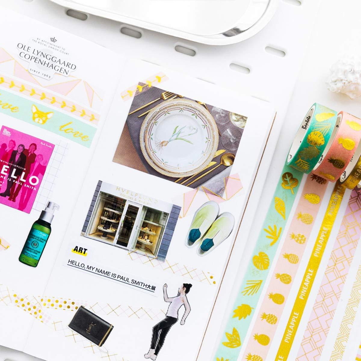 Cinta Washi Yubbaex 16 Rollos Decorativa con Foil Dorado