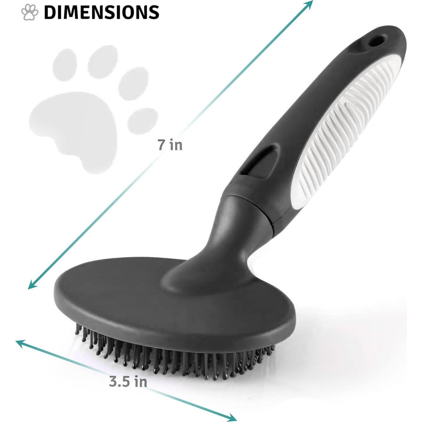 Cepillo para Mascotas Poodlie Negro - Suave para Pelo Corto y Largo