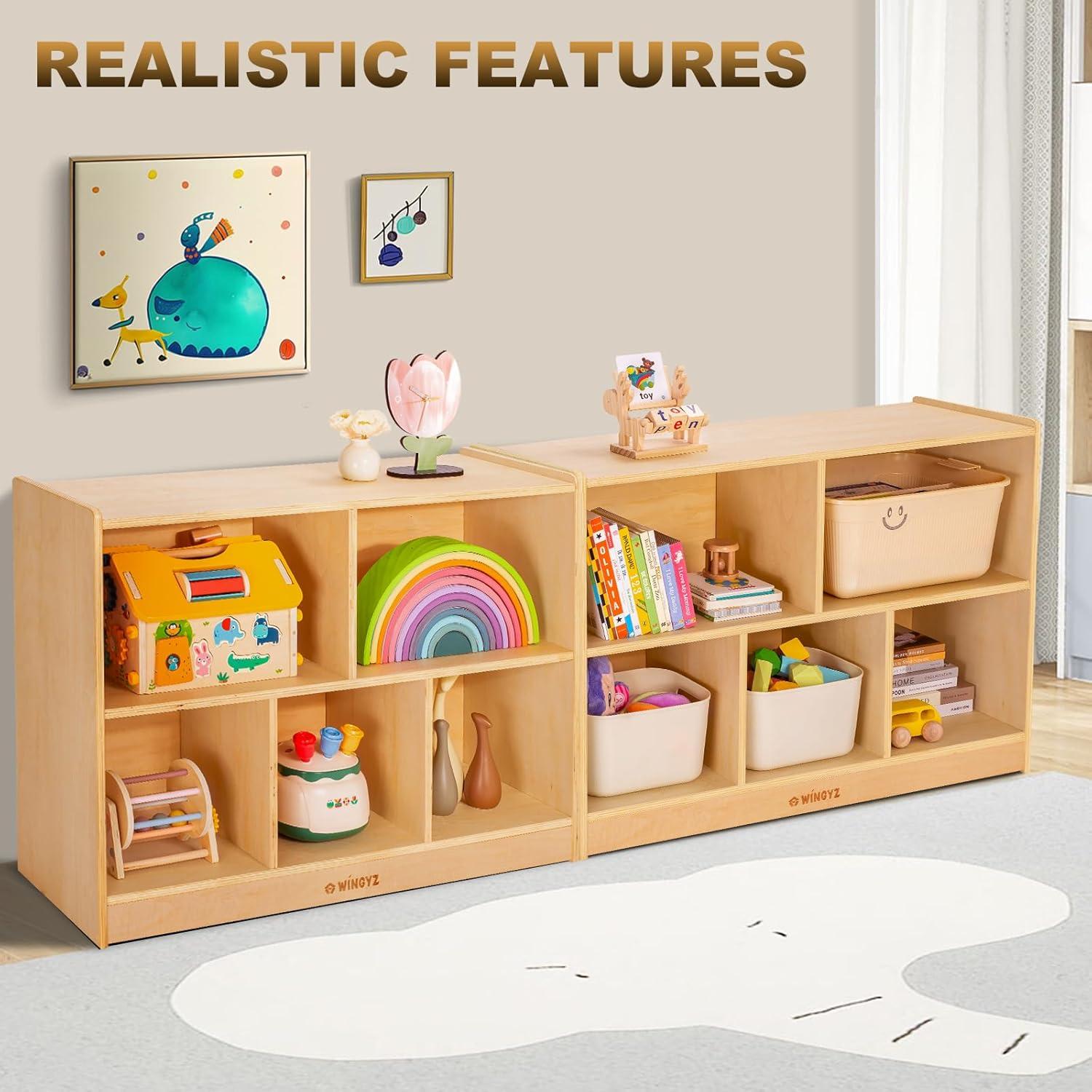 Estante Organizador de Madera Wingyz 90 cm 5 Secciones Natural