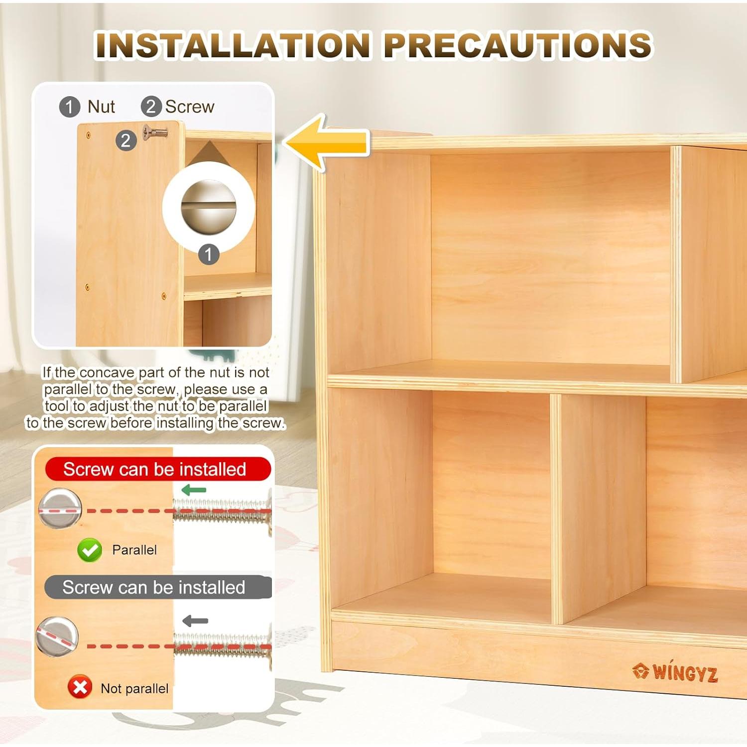 Estante Organizador de Madera Wingyz 90 cm 5 Secciones Natural
