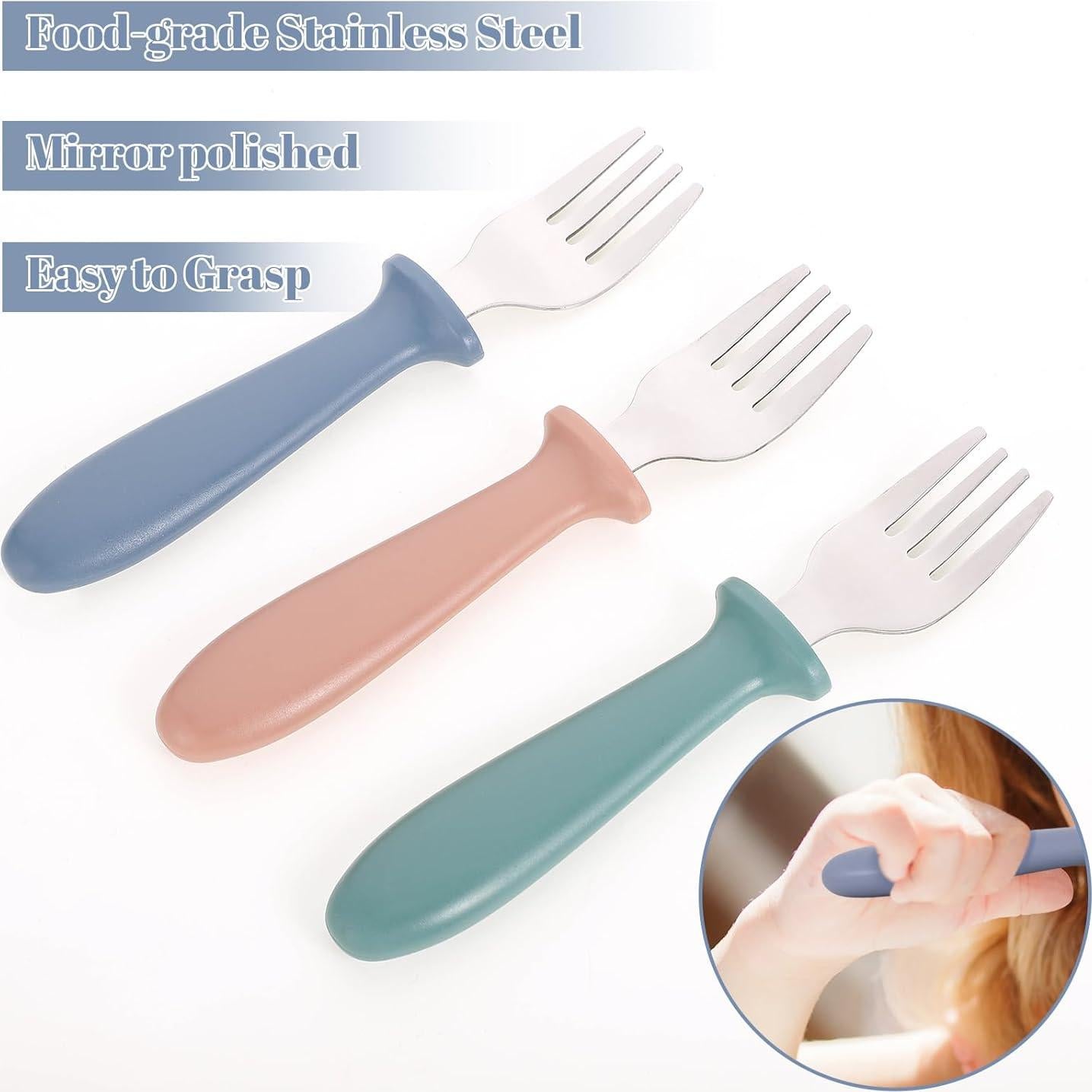 Juego de 6 Tenedores para Niños Pimoys de Acero Inoxidable