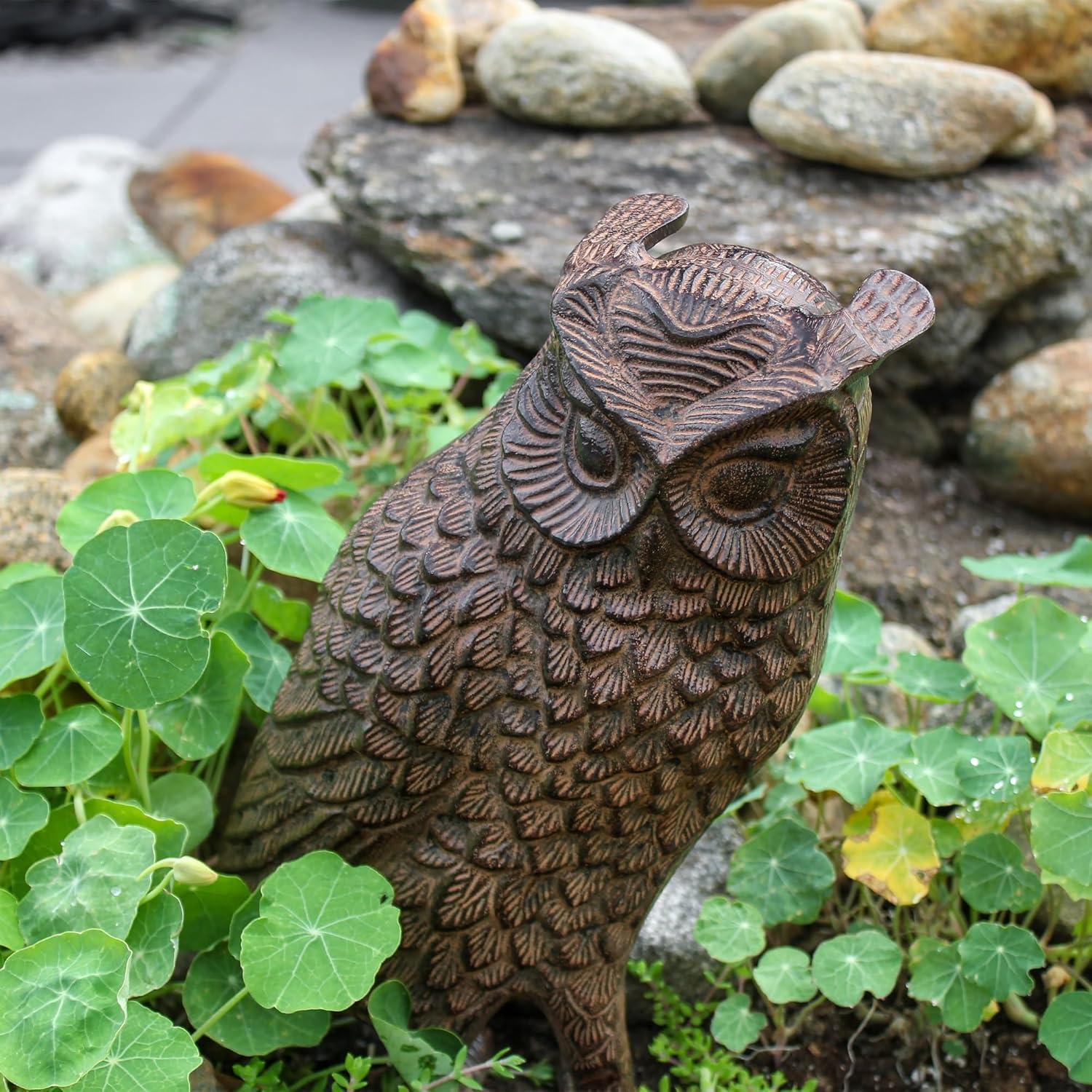 Estatua de Jardín Búho Cornudo Grande Achla Designs Bronce