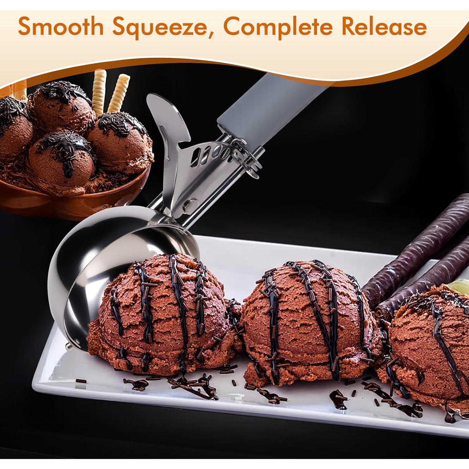 Cucharón Grande para Helado Fayomir #8 4 oz Mango Antideslizante