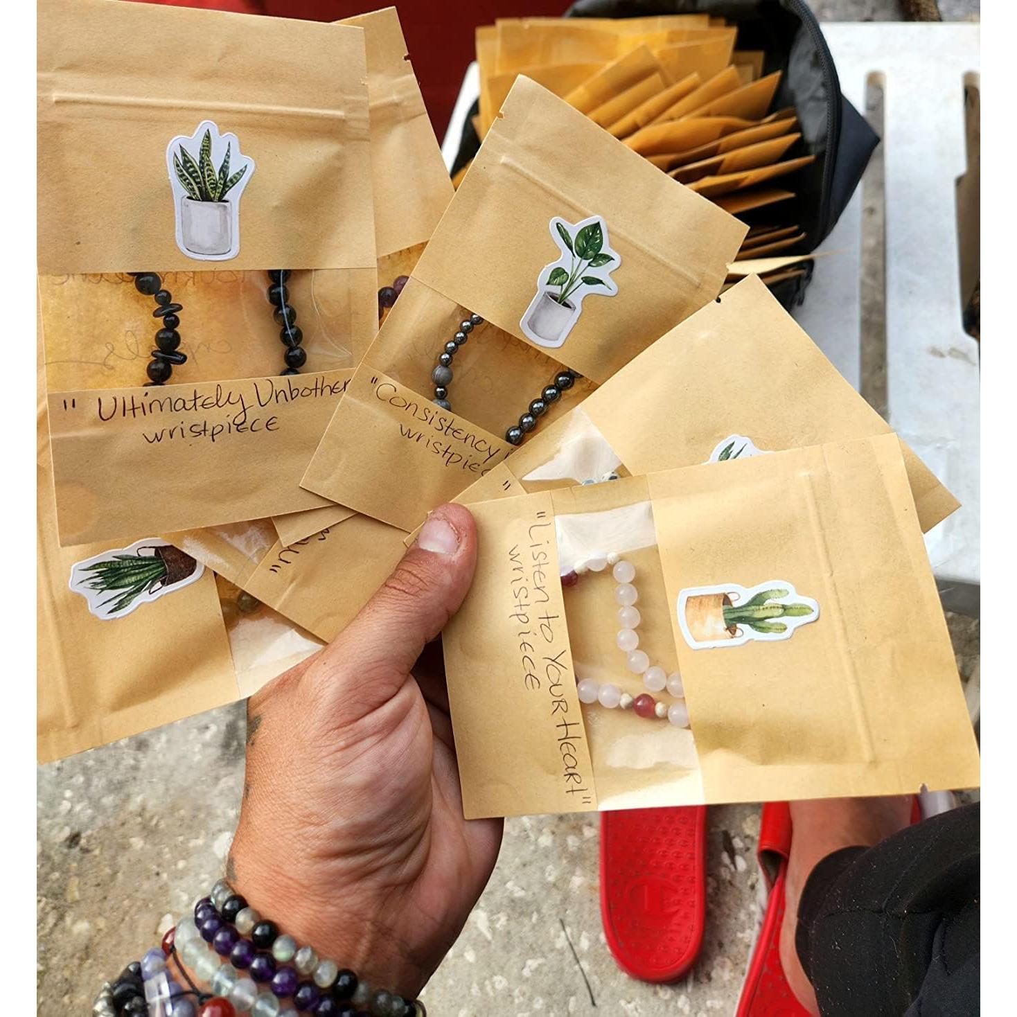 Bolsas de Papel Kraft con Ventana Tecbeauty 100pcs 9x14cm