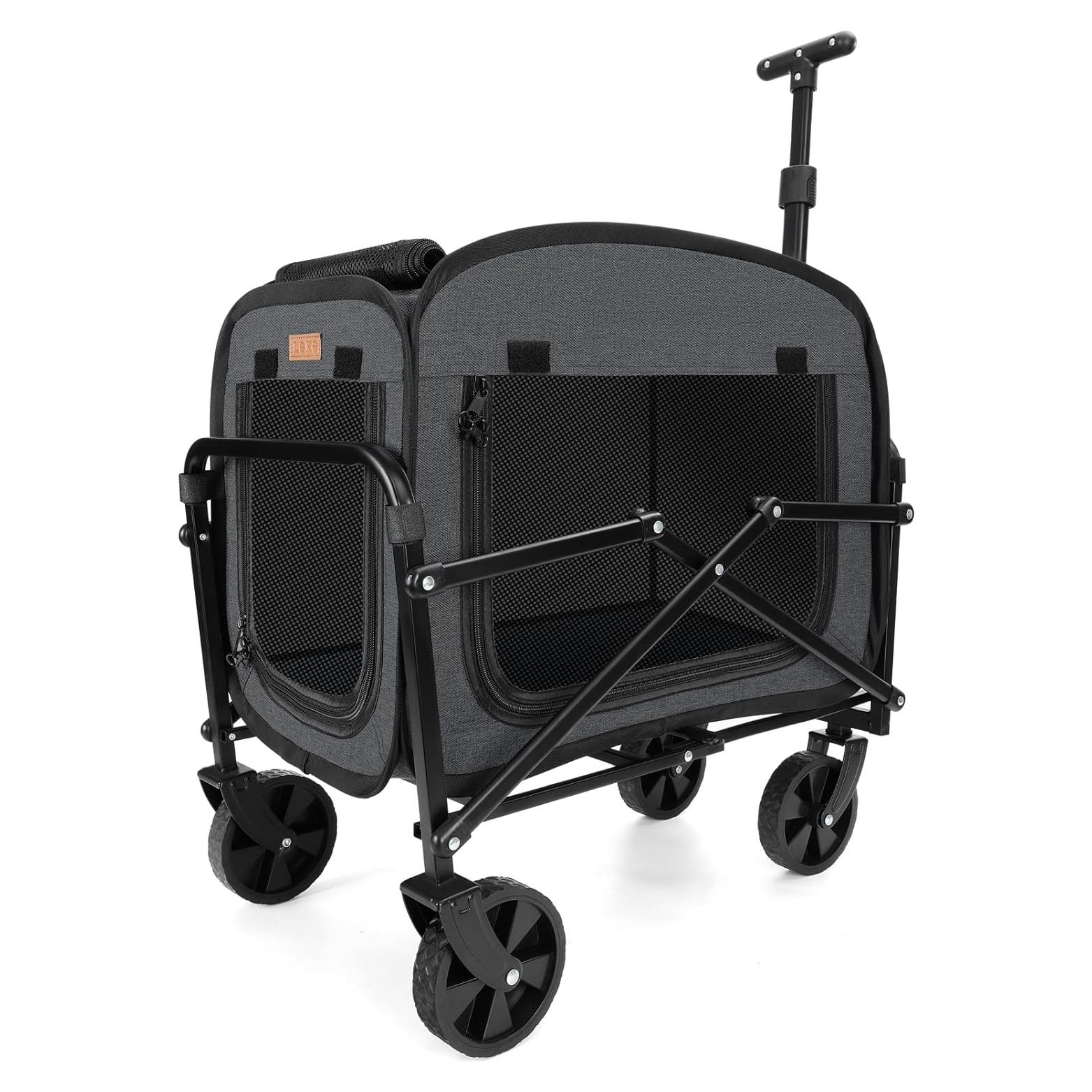 Transportín Plegable para Mascotas - Negro, 53.8x38.7x41.9cm