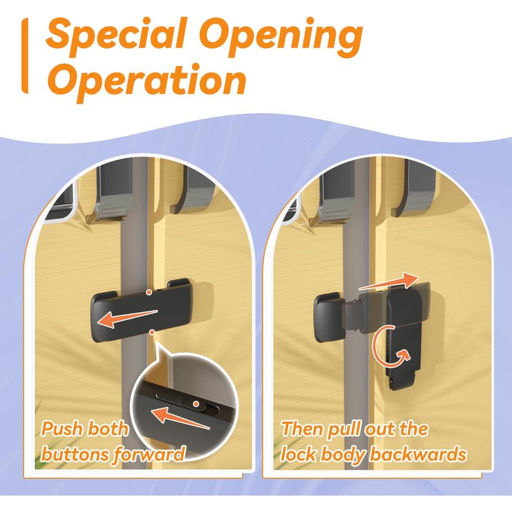 Cerradura de Seguridad para Refrigerador SAFELON 2 Pcs Negro