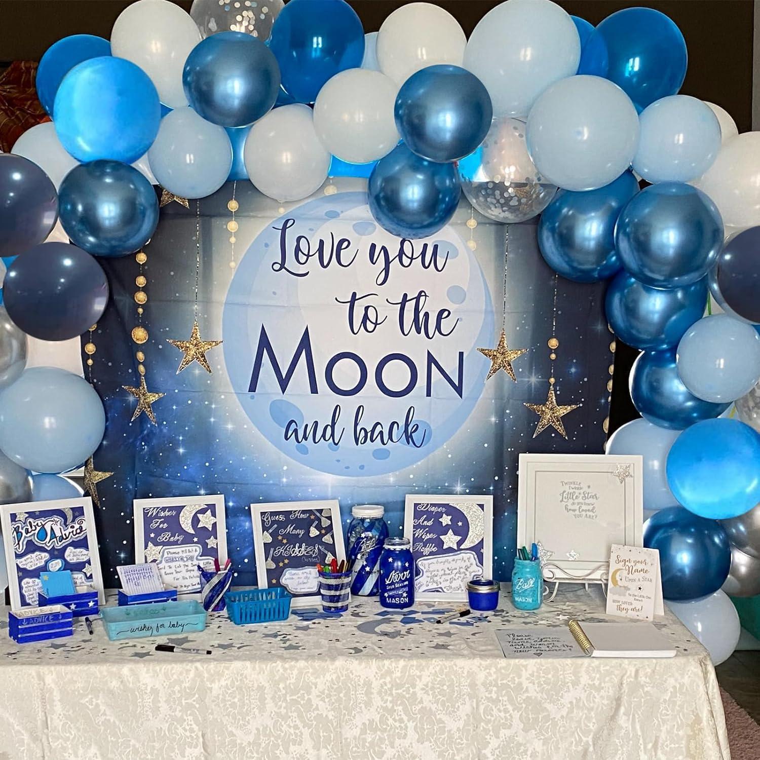 Kit de 60 Globos Metálicos Azules 30 cm para Fiestas