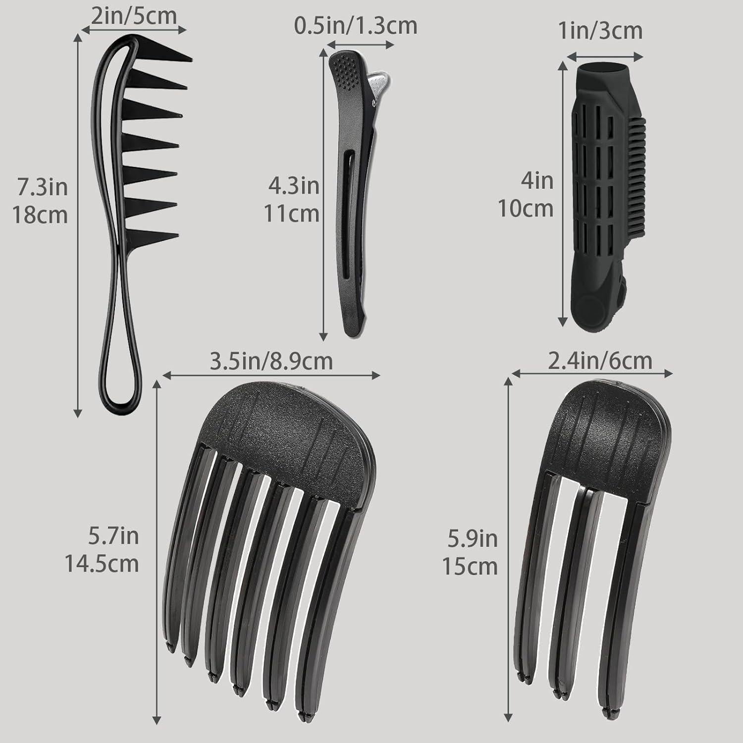 11 Piezas Clips Fluffy Raíz de Cabello YOOOYOOO - Negro