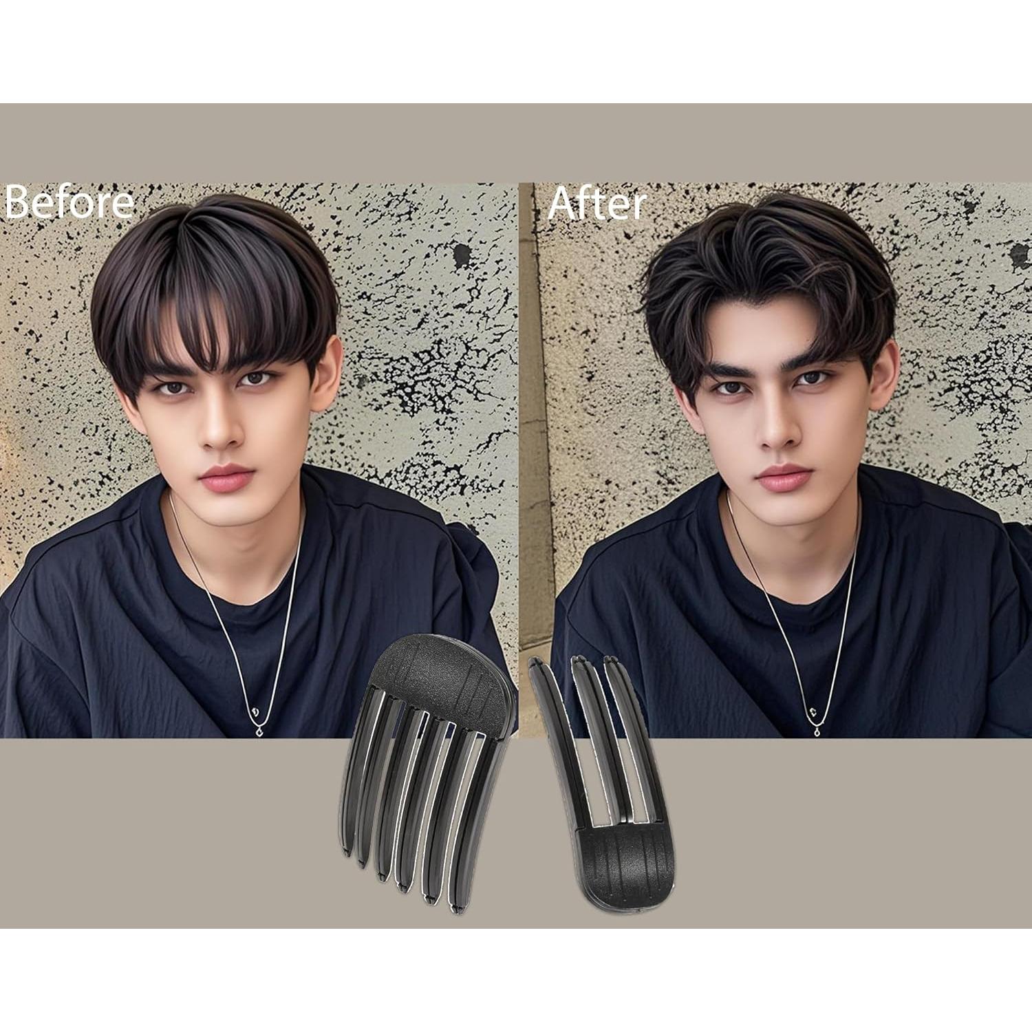 11 Piezas Clips Fluffy Raíz de Cabello YOOOYOOO - Negro