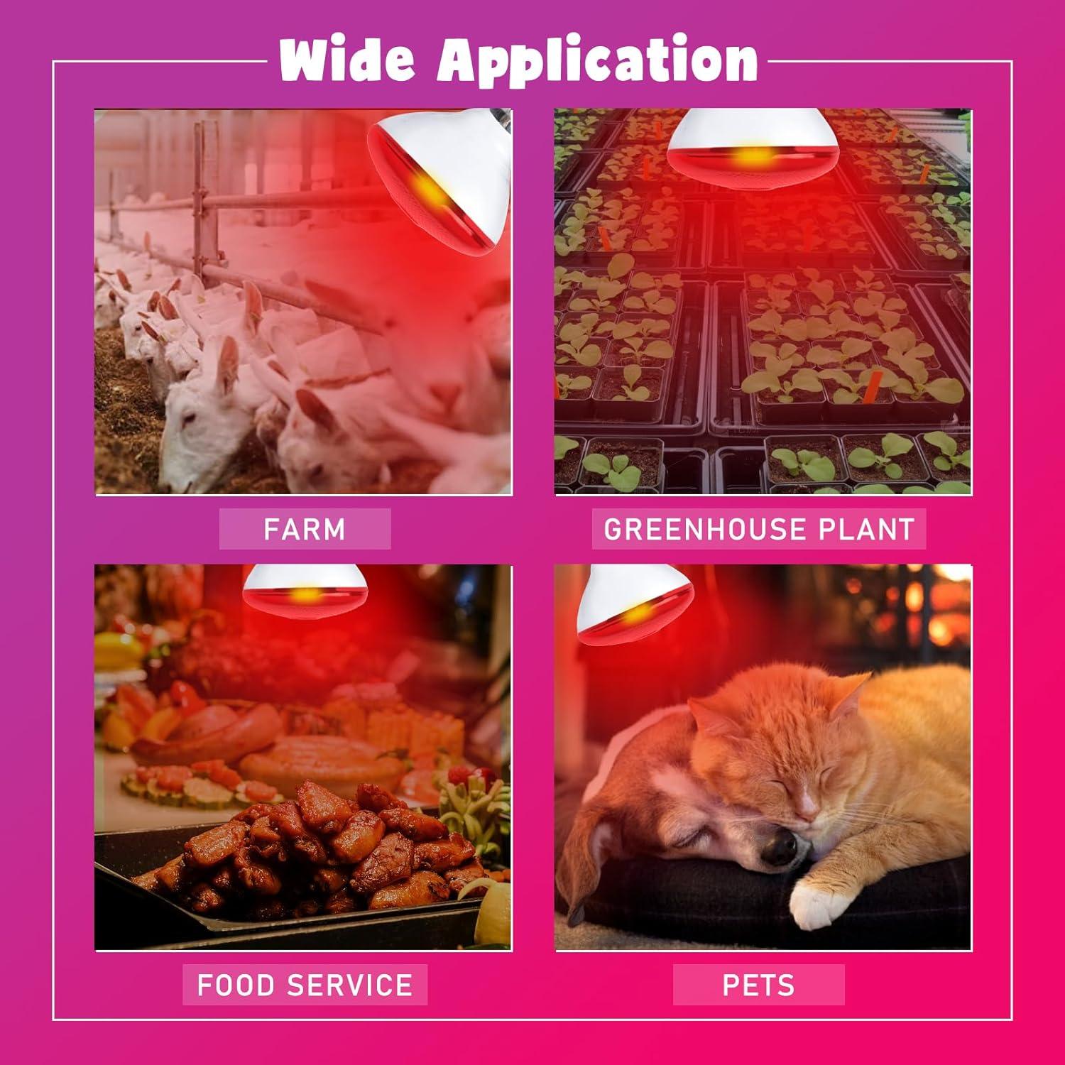 Lámpara de Calor Infrarroja LUCKY HERP 250W para Pollos y Reptiles