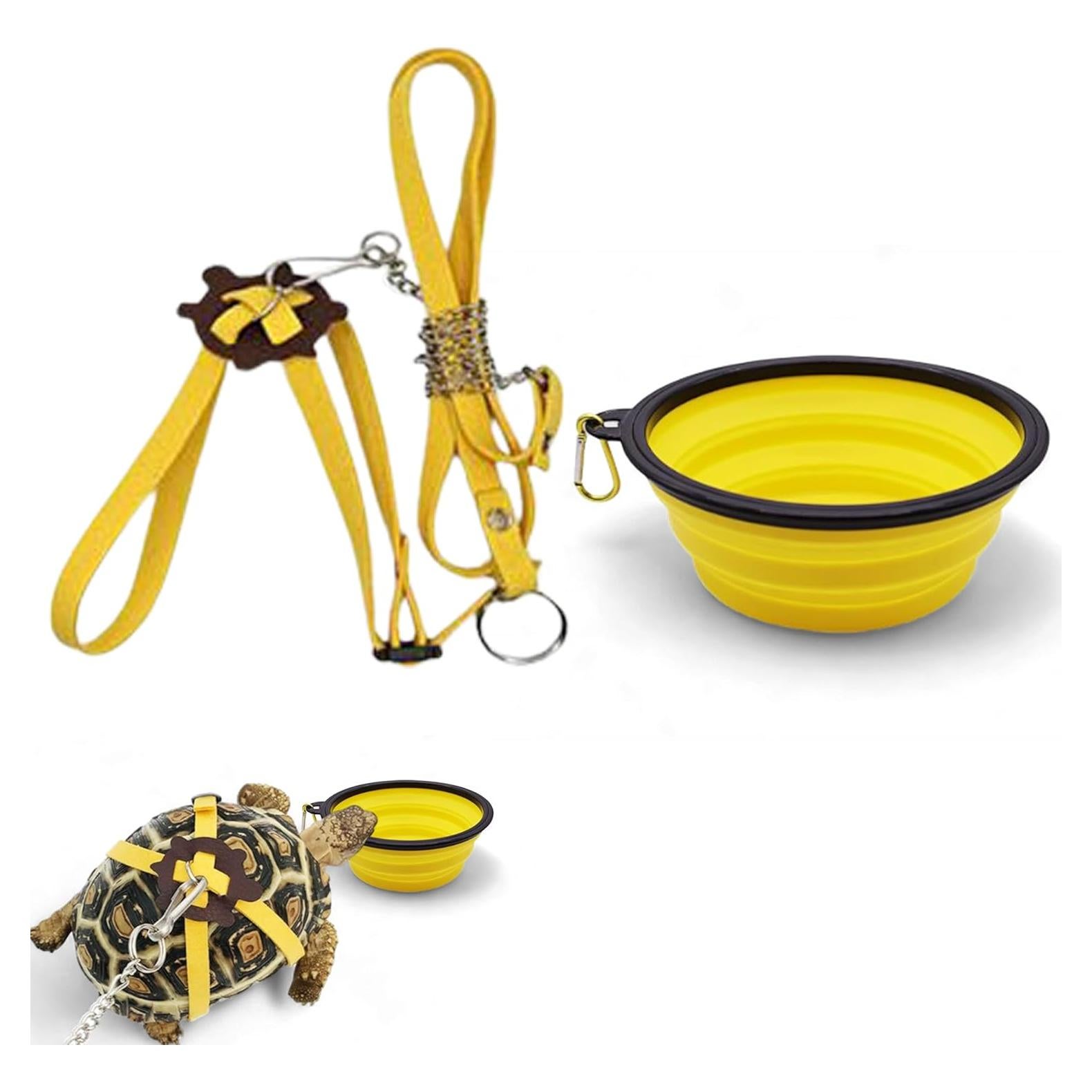 Arnés y Correa Ajustable para Tortuga PurrrfectionPet con Tazón Plegable