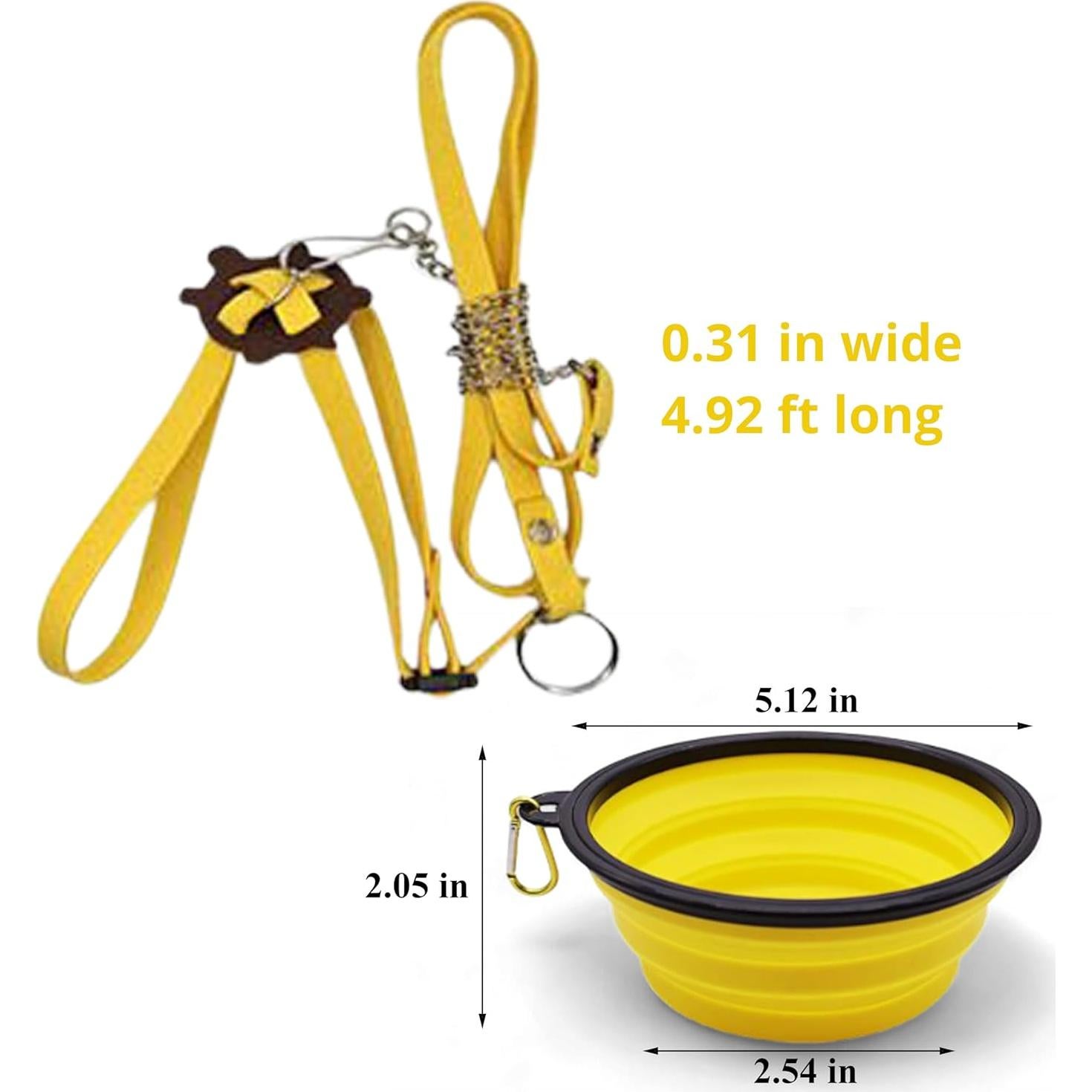 Arnés y Correa Ajustable para Tortuga PurrrfectionPet con Tazón Plegable