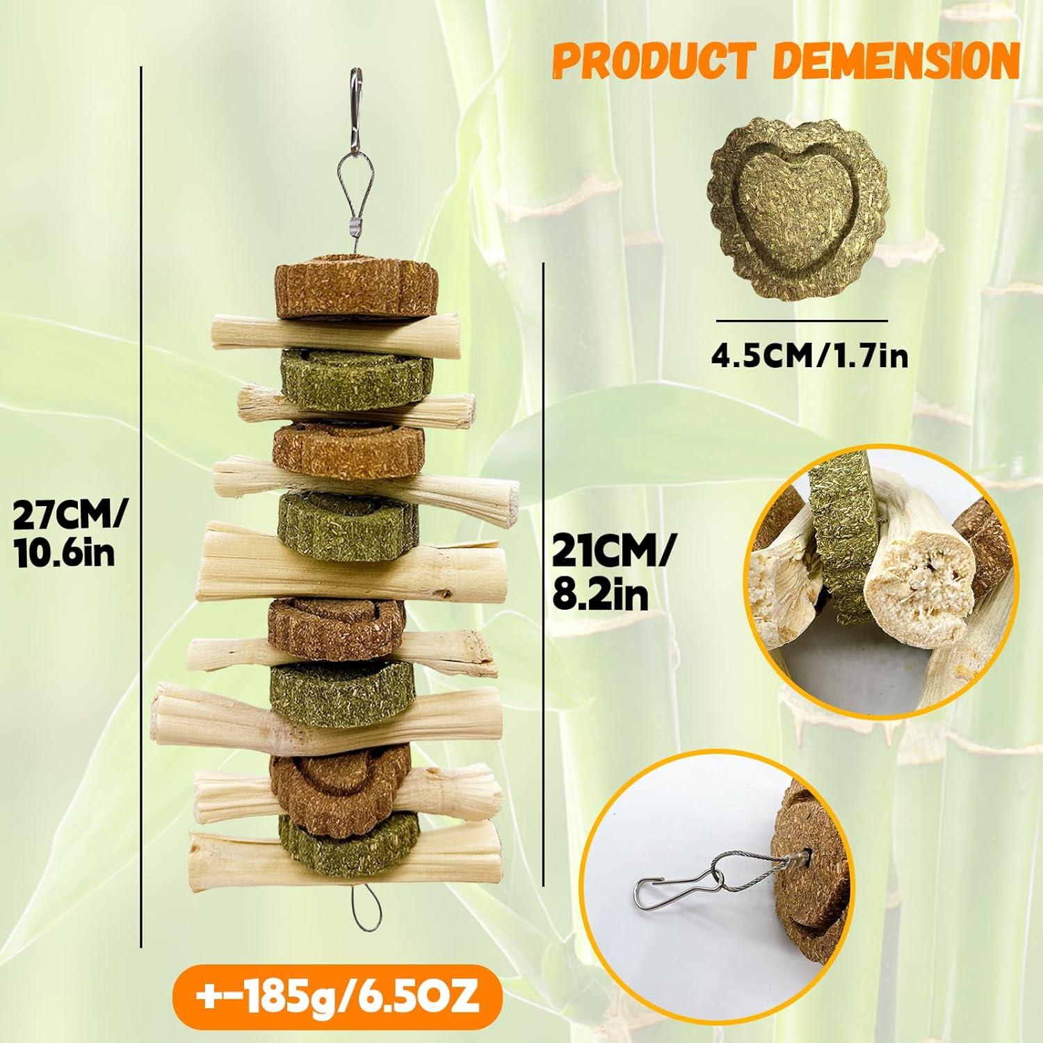 Juguetes de Masticar para Conejos Hamiledyi - 3 Pcs Pastel de Heno