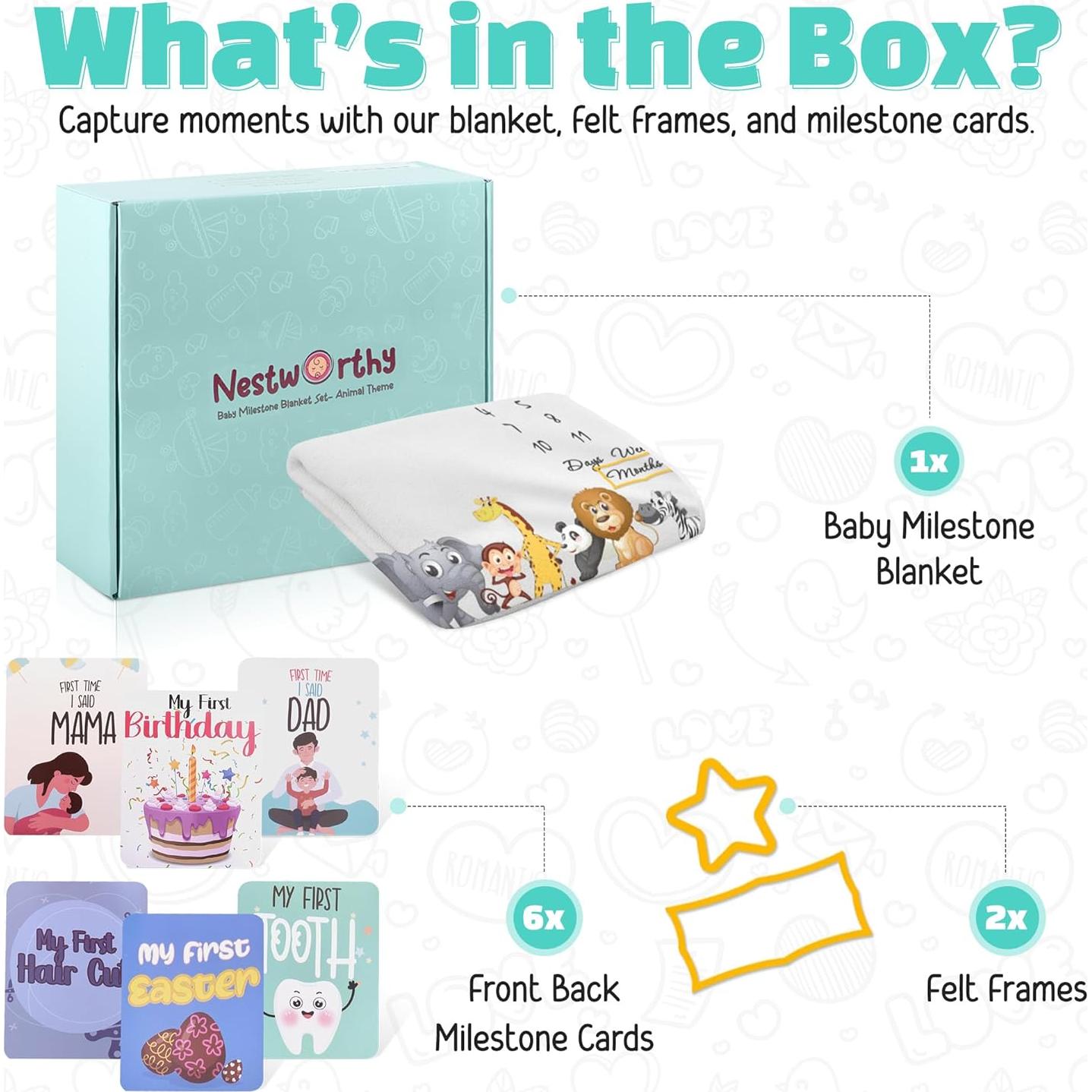 Manta de Hitos Mensuales Nestworthy 152.4x101.6cm Suave