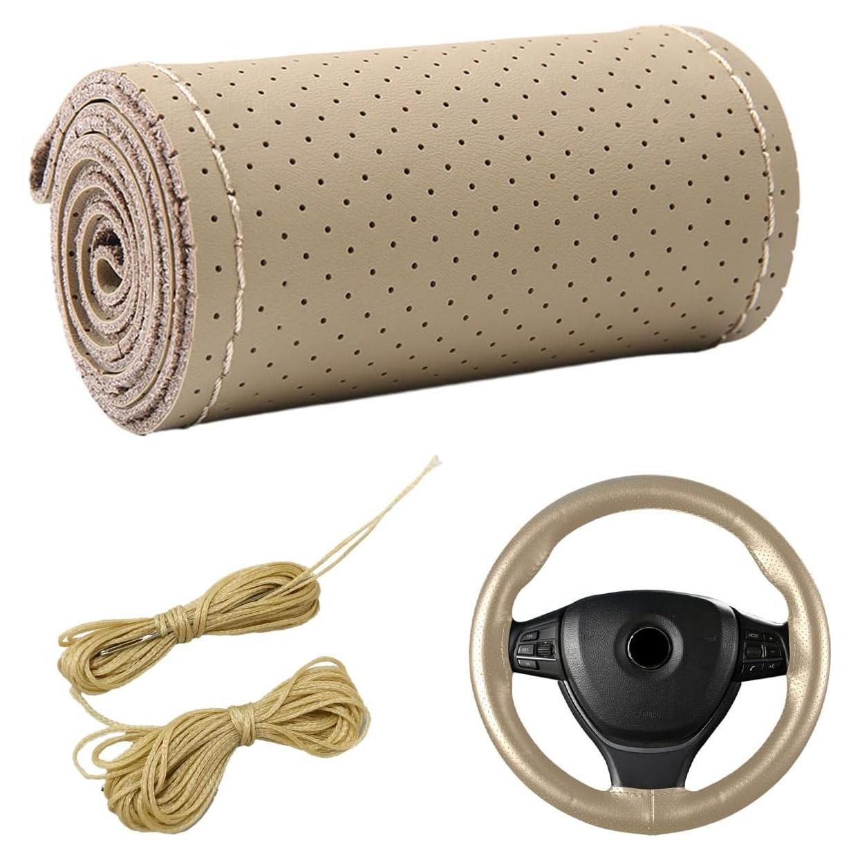 Cubierta de Volante Dickno Beige 38 cm Antideslizante DIY