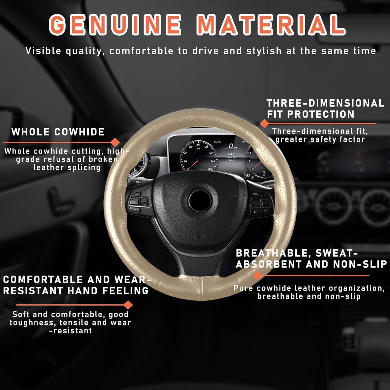 Cubierta de Volante Dickno Beige 38 cm Antideslizante DIY