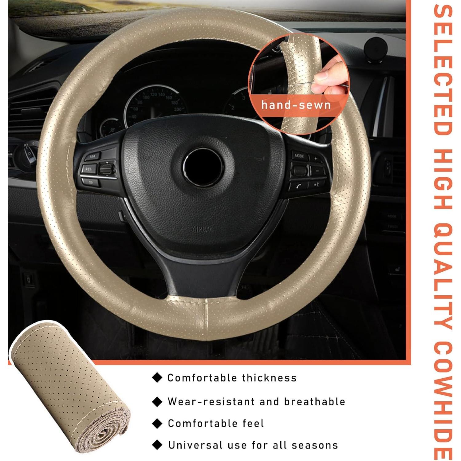 Cubierta de Volante Dickno Beige 38 cm Antideslizante DIY