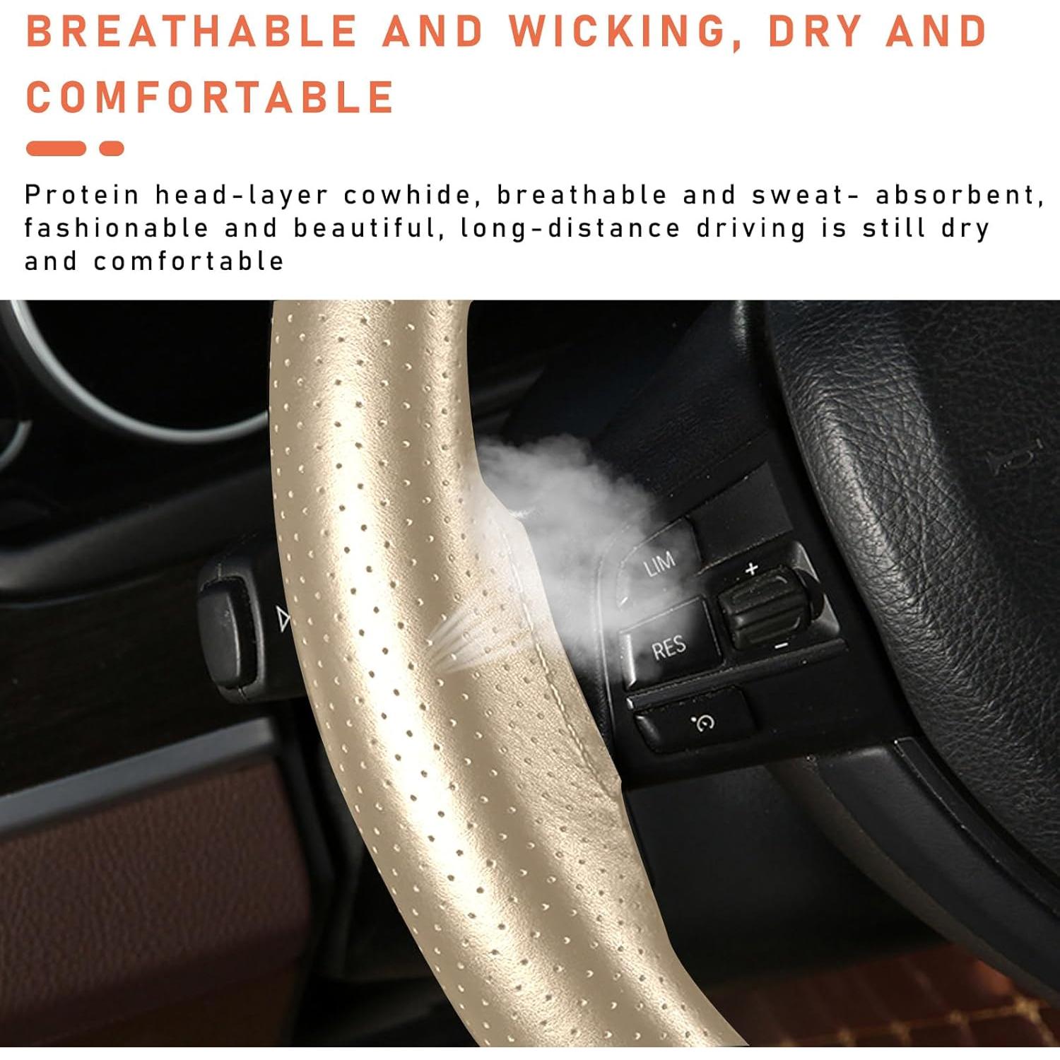 Cubierta de Volante Dickno Beige 38 cm Antideslizante DIY