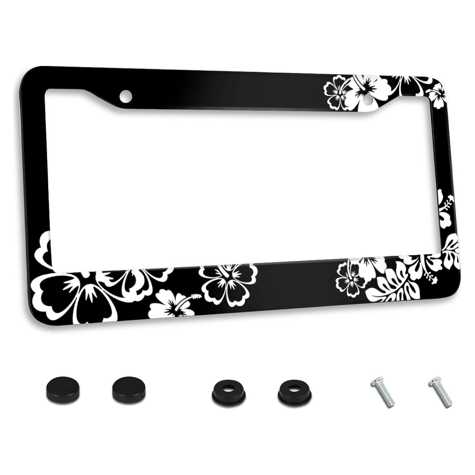 Marco de Placa de Licencia Invincibleframe Flores Hibisco 31x16cm