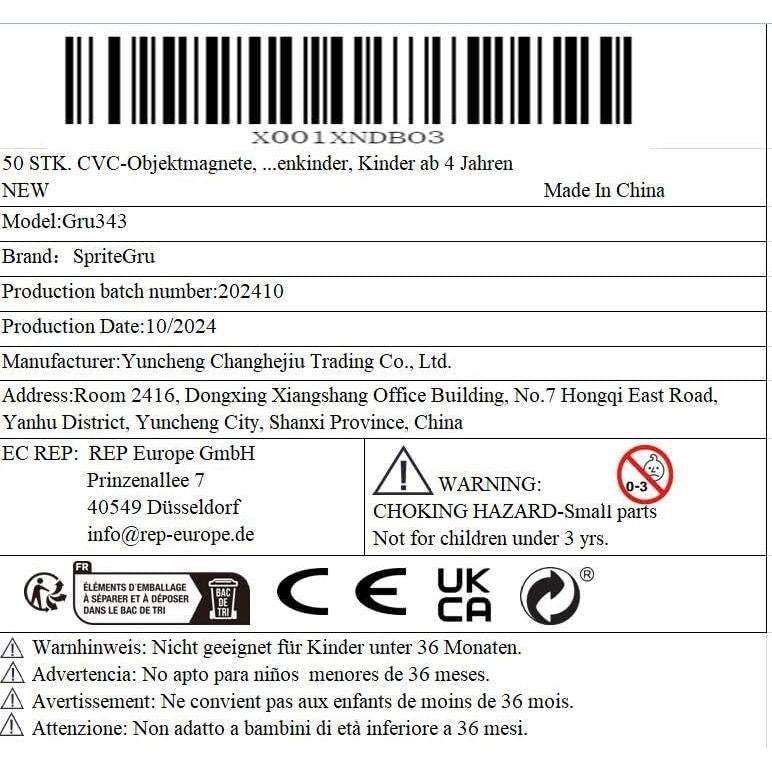 50 Imanes de Objetos CVC SpriteGru para Aprendizaje Infantil
