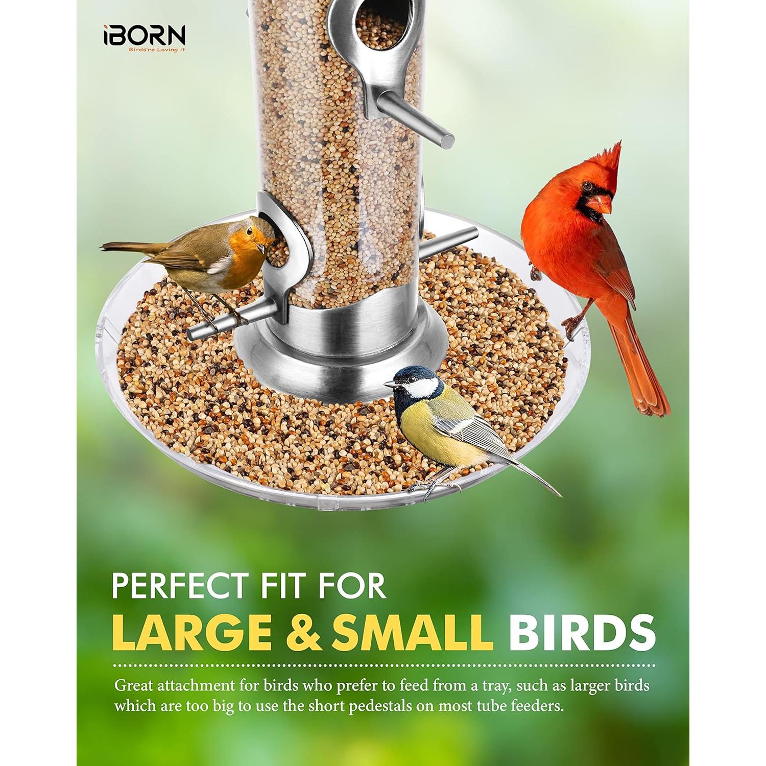 Comedero para Aves iBorn con Captor de Semillas 35.56 cm 6 Puertos