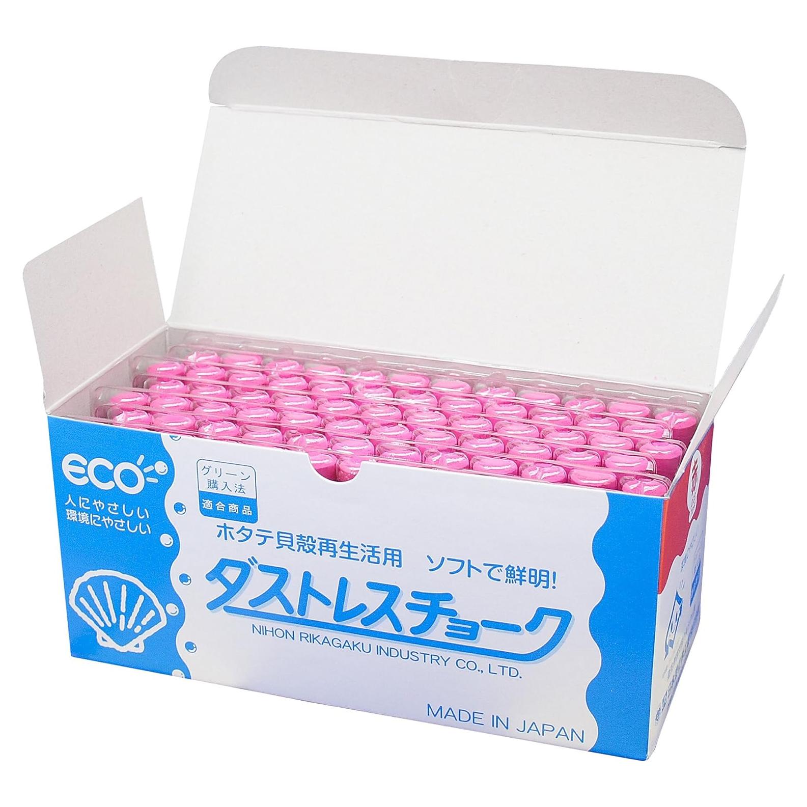 Tiza Sin Polvo Ecológica 72pcs Roja Nihon Rikagaku