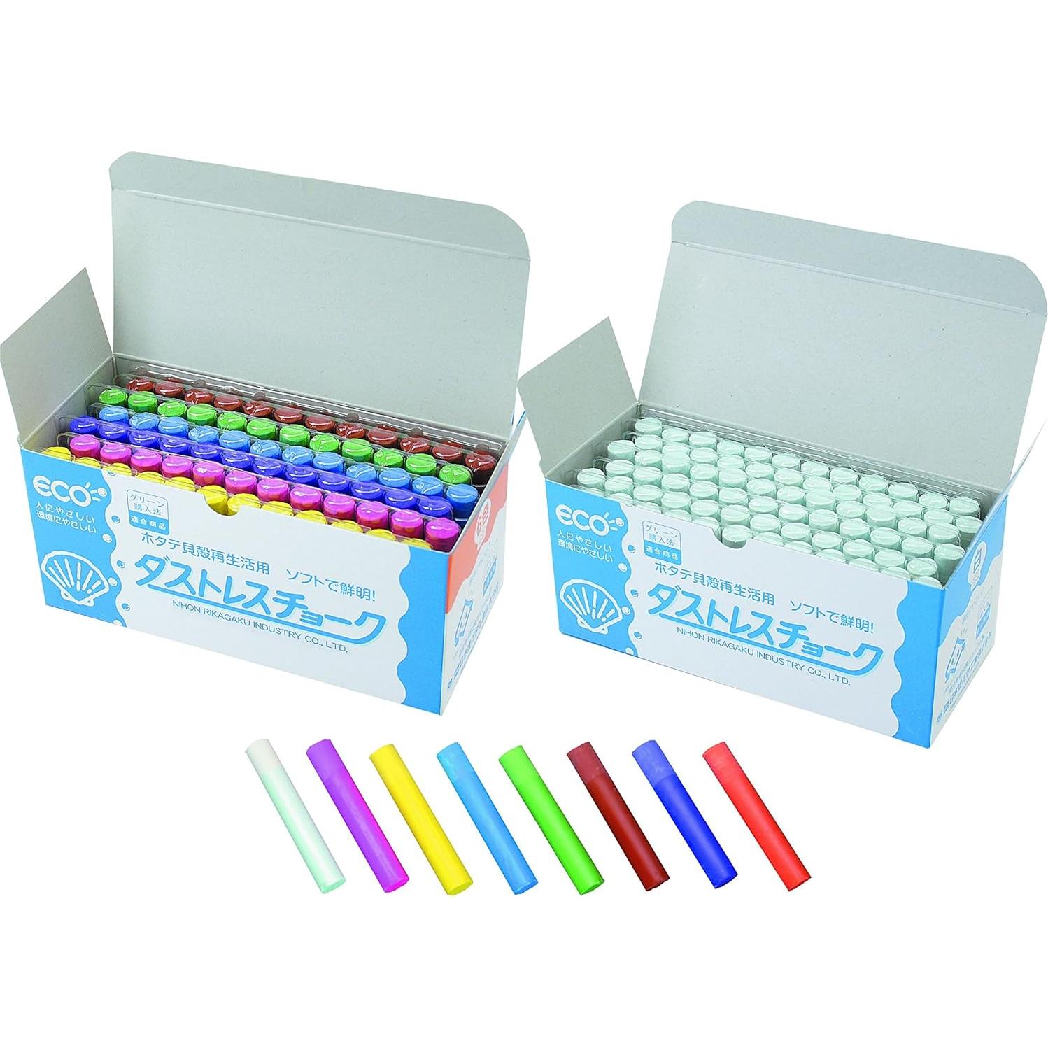 Tiza Sin Polvo Ecológica 72pcs Roja Nihon Rikagaku