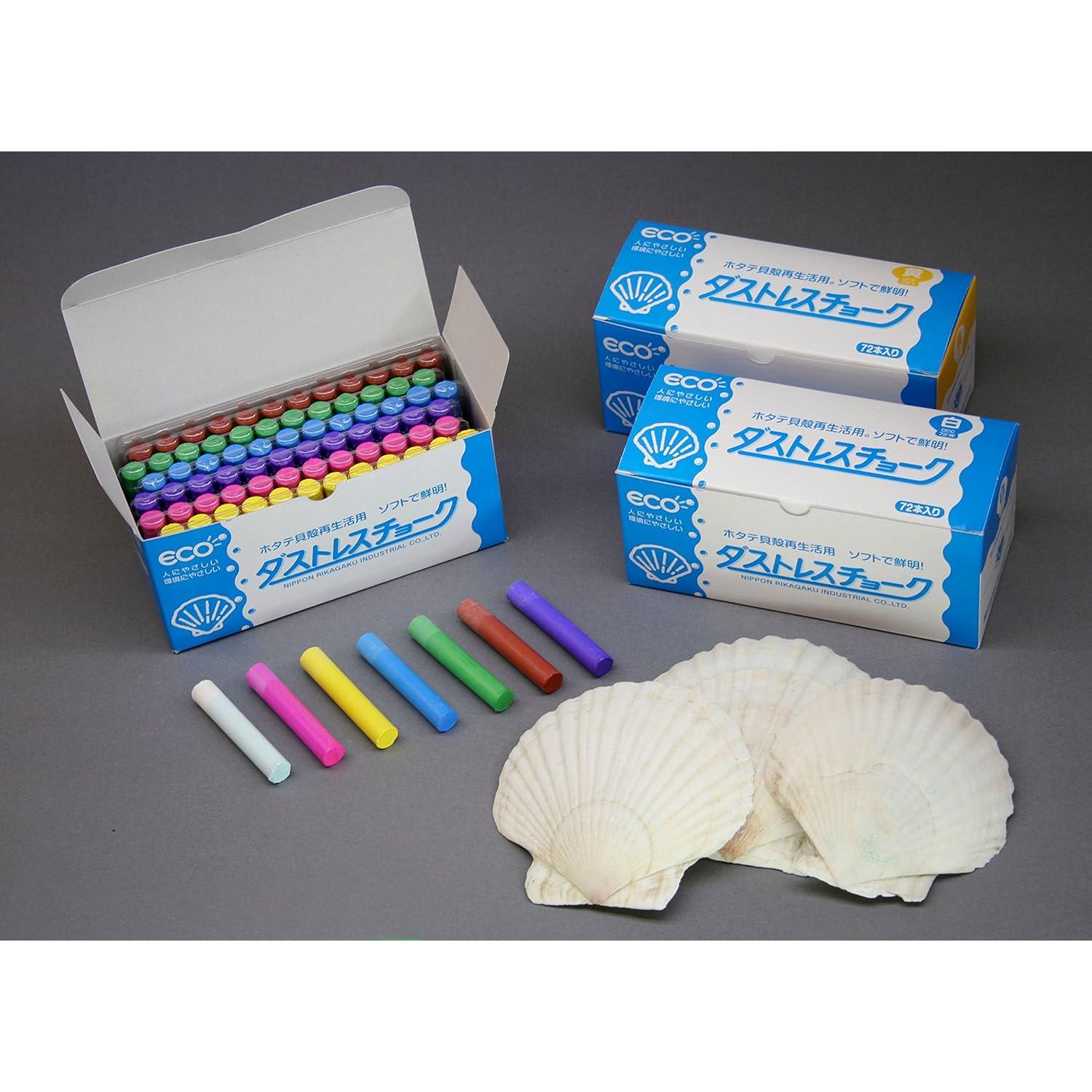 Tiza Sin Polvo Ecológica 72pcs Roja Nihon Rikagaku