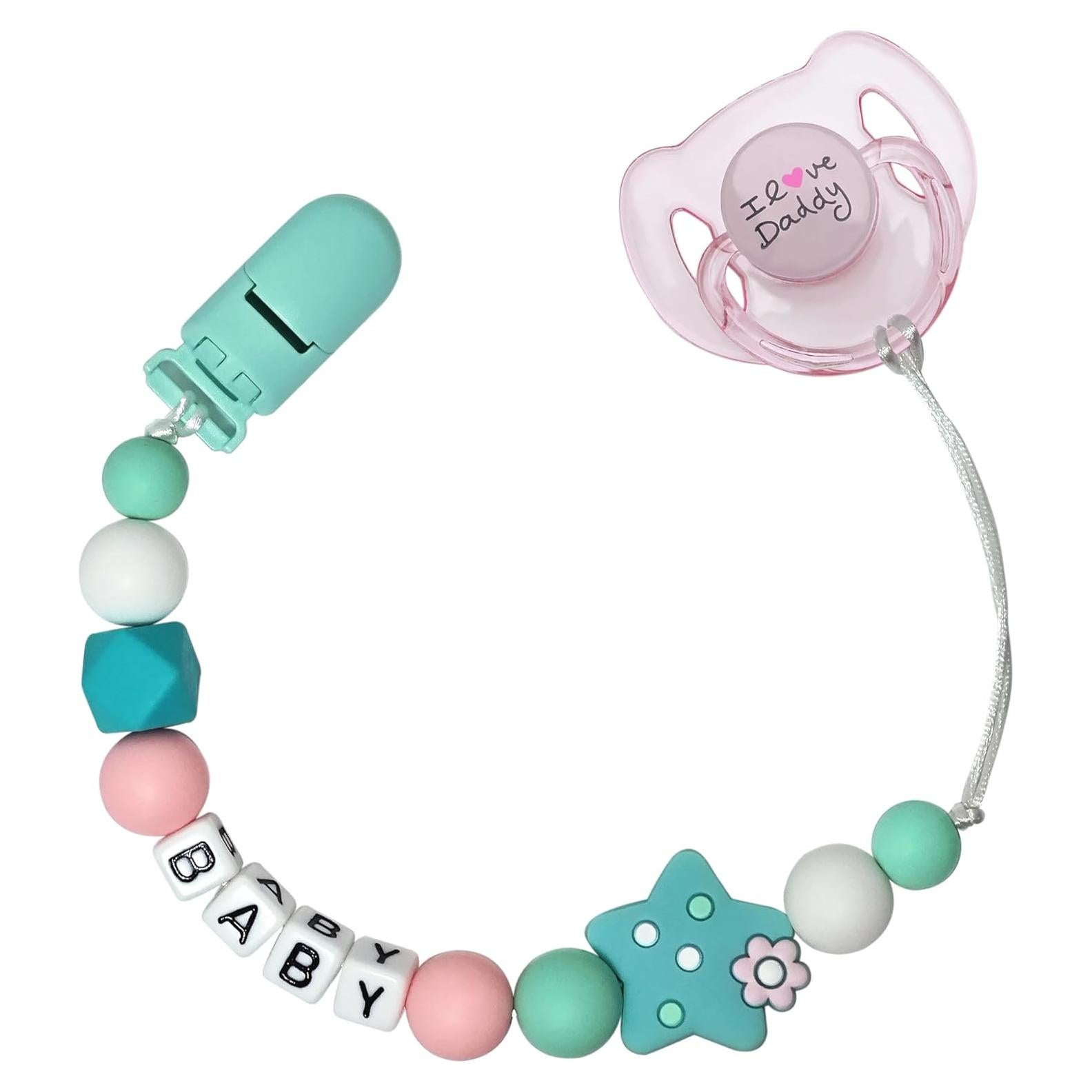 Cadena de Clip de Chupete Magnético Helerkol Cian Estrella