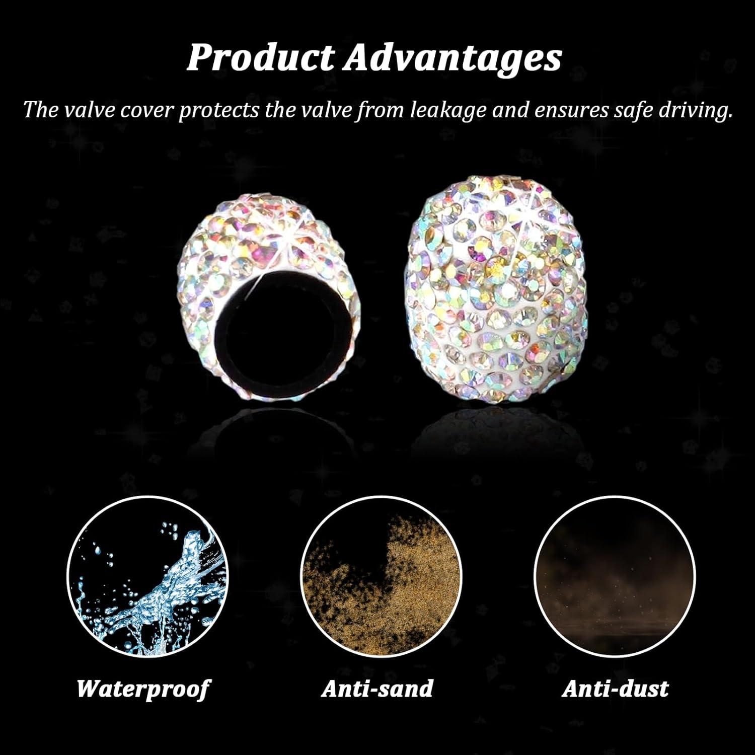 Tapas de Válvula de Neumático Kewucn Brillantes - Paquete de 4