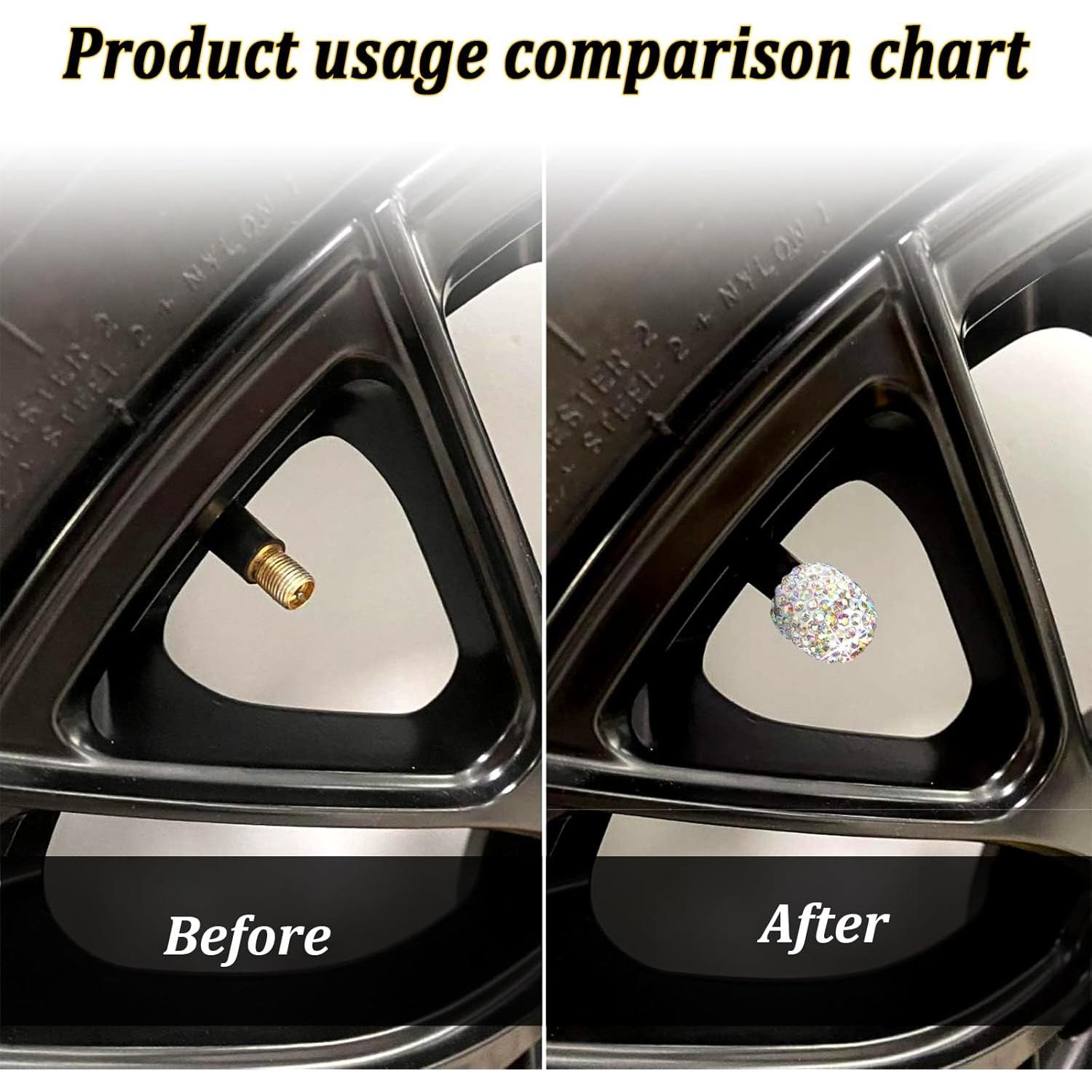 Tapas de Válvula de Neumático Kewucn Brillantes - Paquete de 4