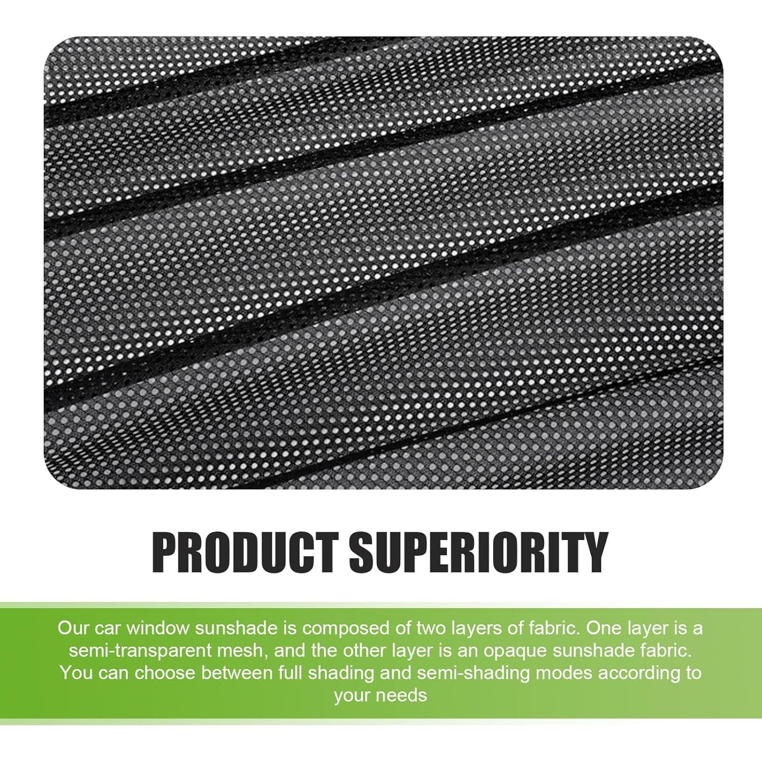 Cortinas Solares para Ventanas Laterales 2 PCS Zeathery Negro