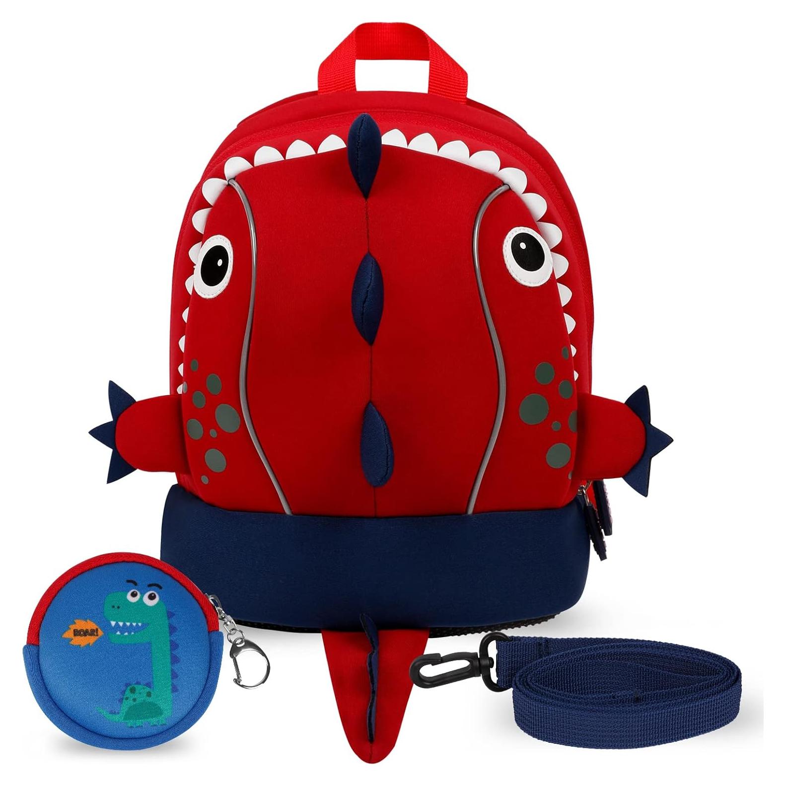 Mochila Infantil Yisibo Dinosaurio con Correa de Seguridad 27x26cm