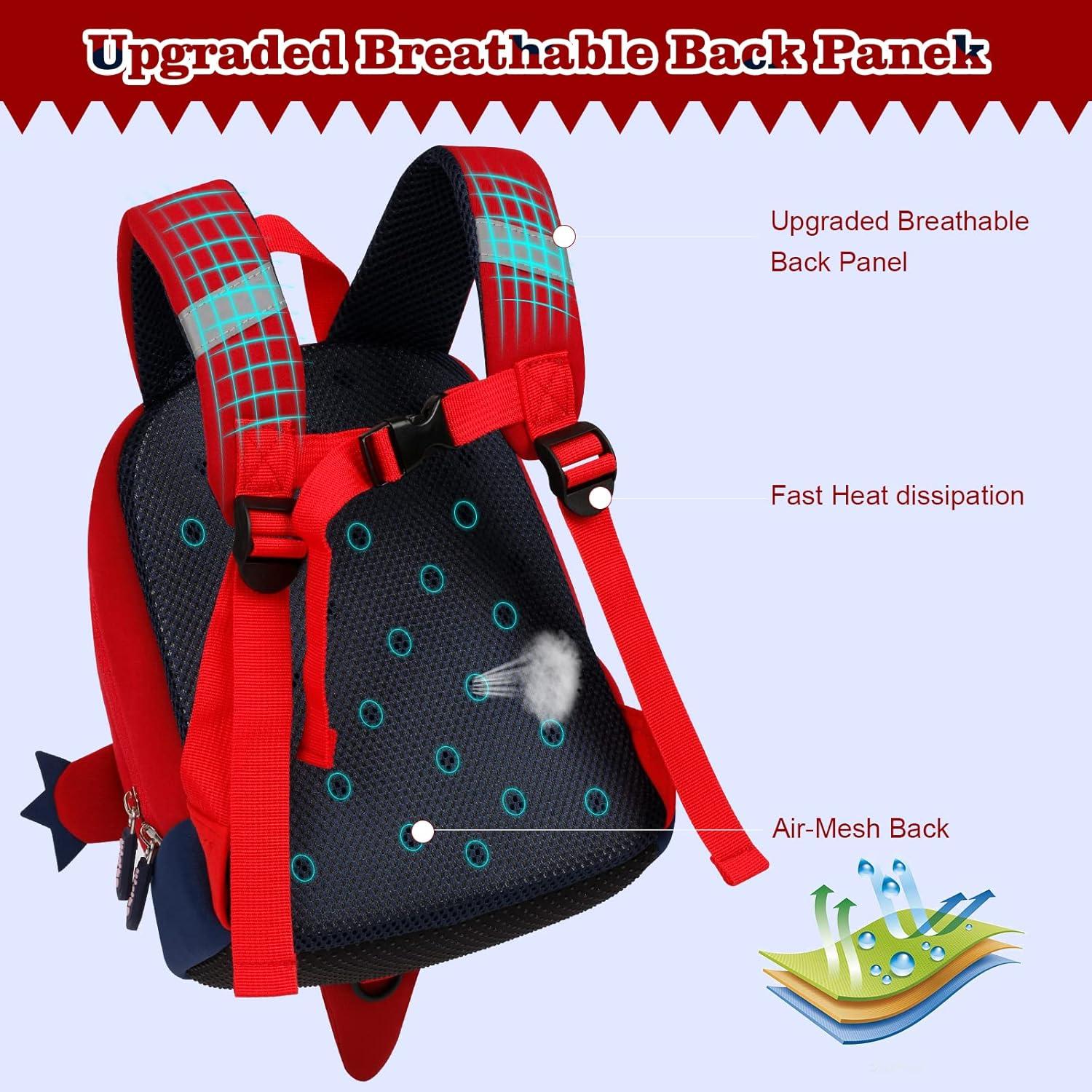 Mochila Infantil Yisibo Dinosaurio con Correa de Seguridad 27x26cm