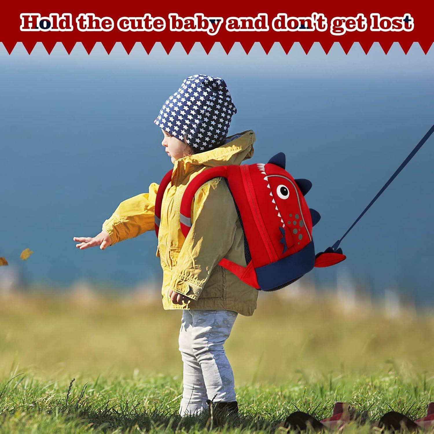 Mochila Infantil Yisibo Dinosaurio con Correa de Seguridad 27x26cm