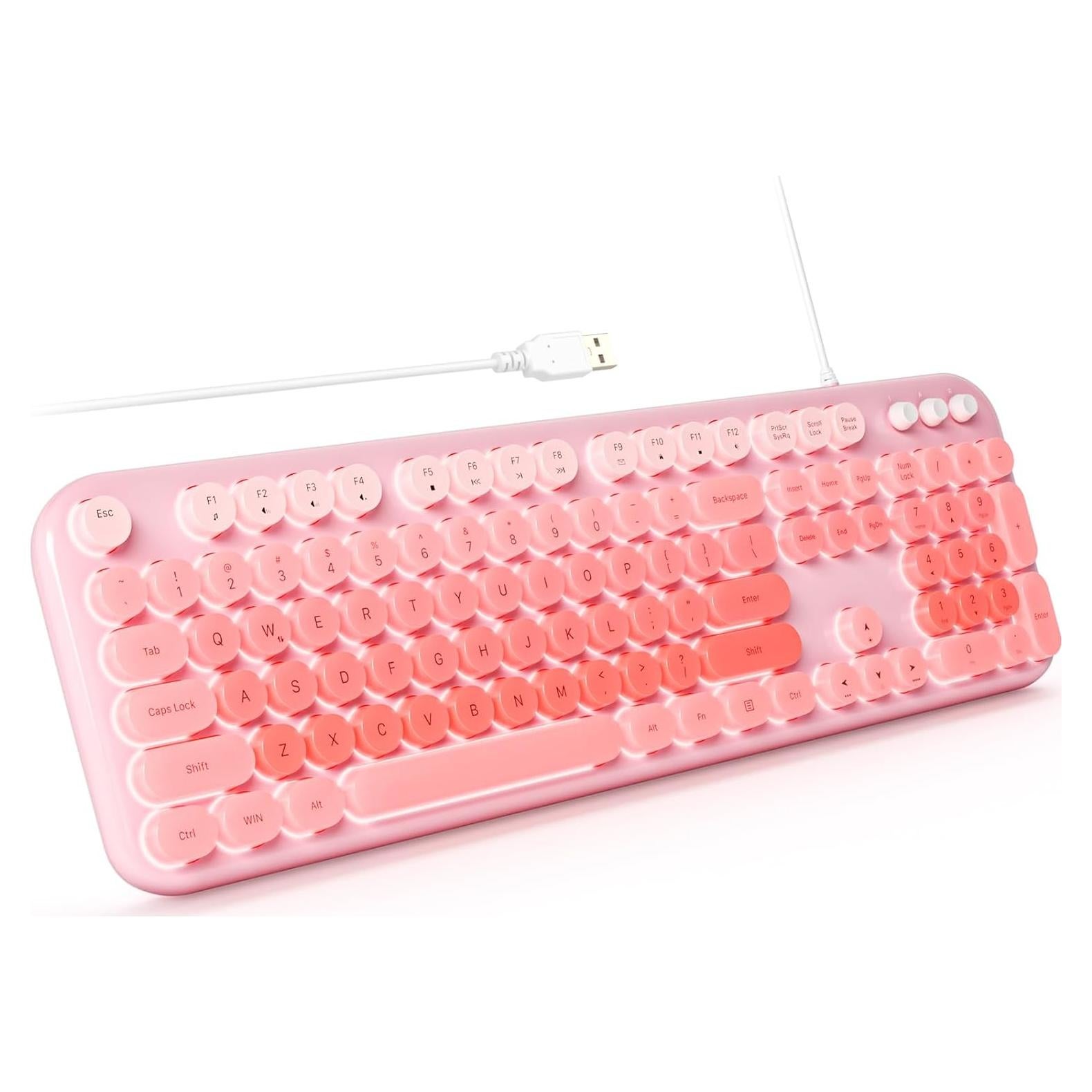Teclado Retroiluminado MOFII Rosa Completo USB 2 Modos