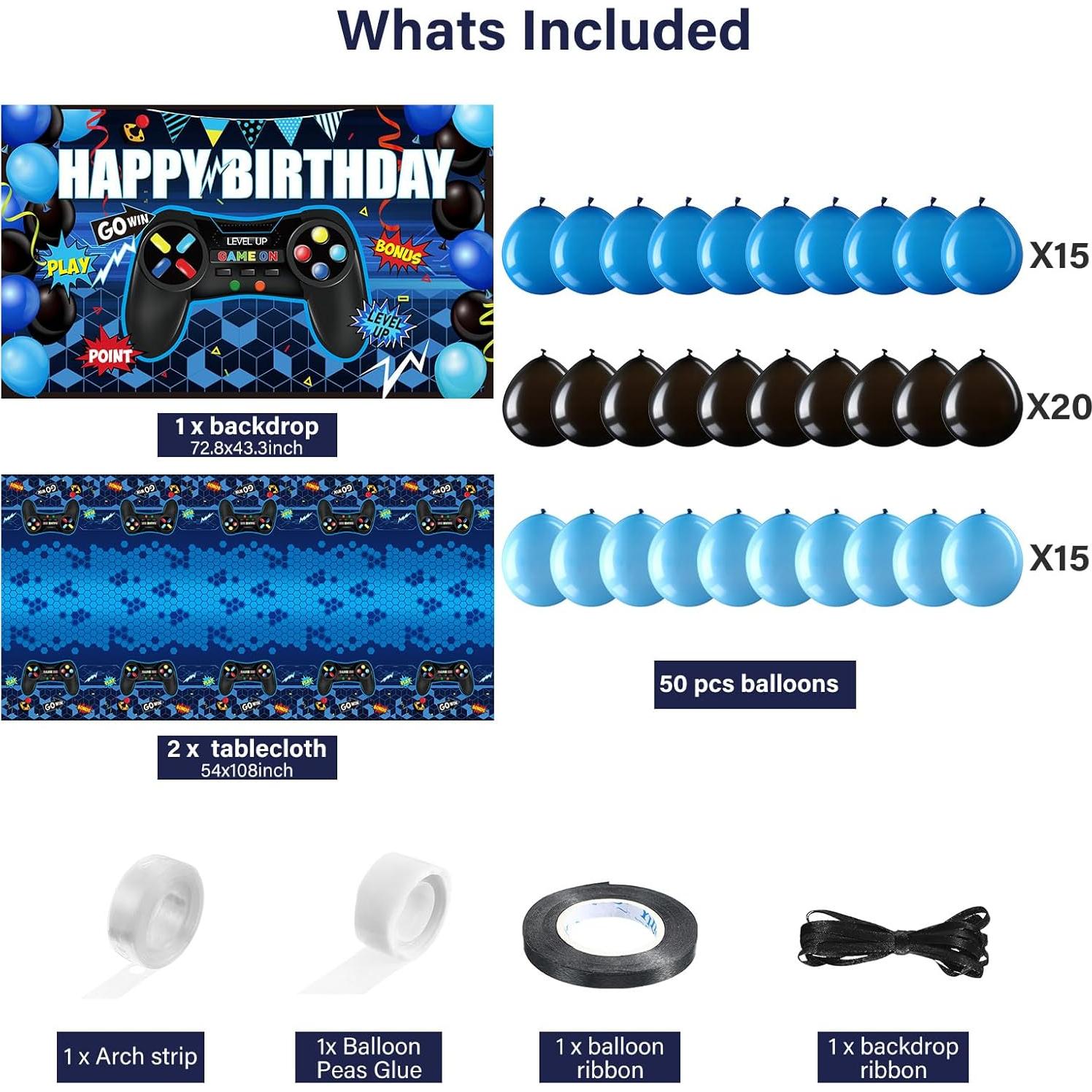 Juego de Decoraciones para Fiesta de Cumpleaños Videojuegos Tatuo