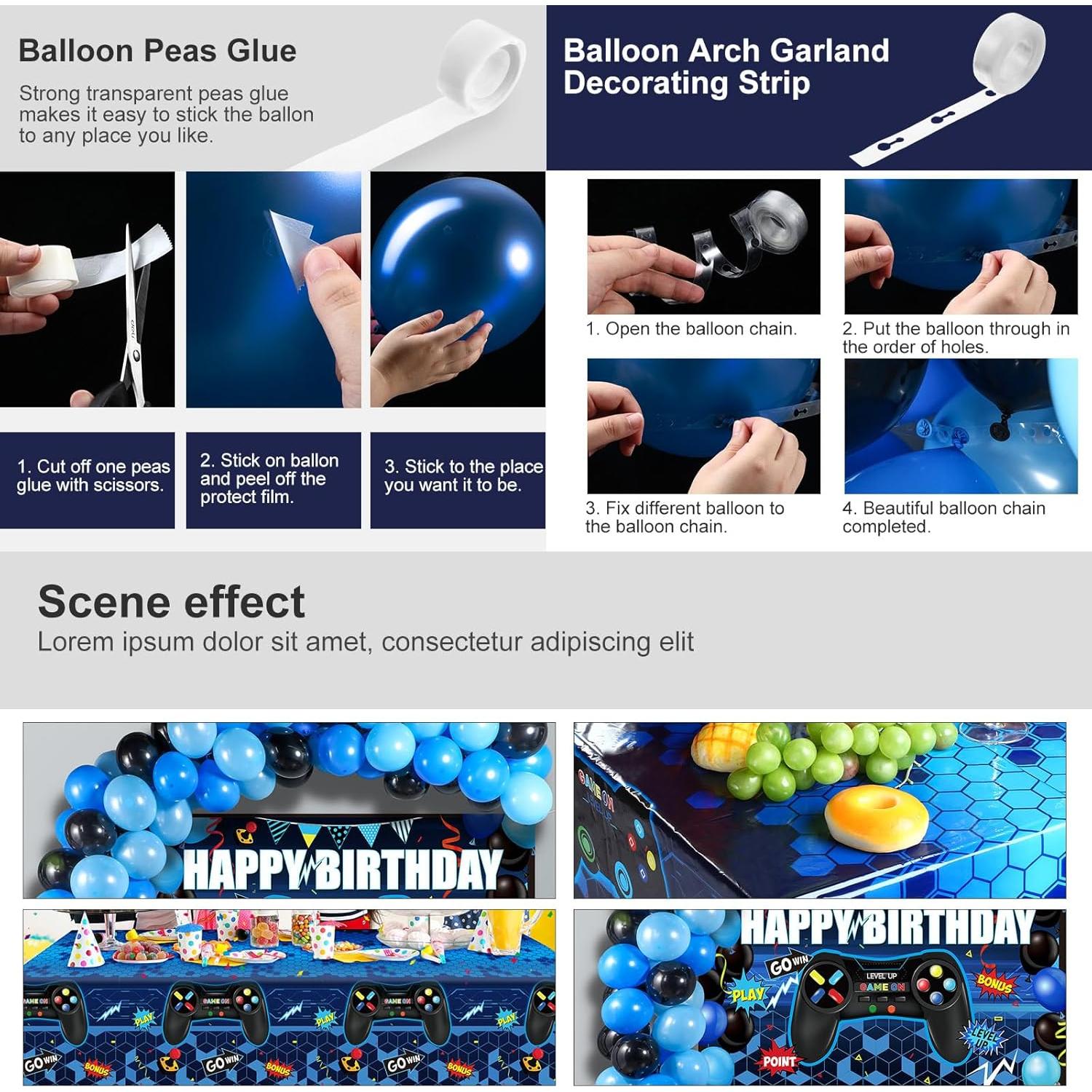 Juego de Decoraciones para Fiesta de Cumpleaños Videojuegos Tatuo