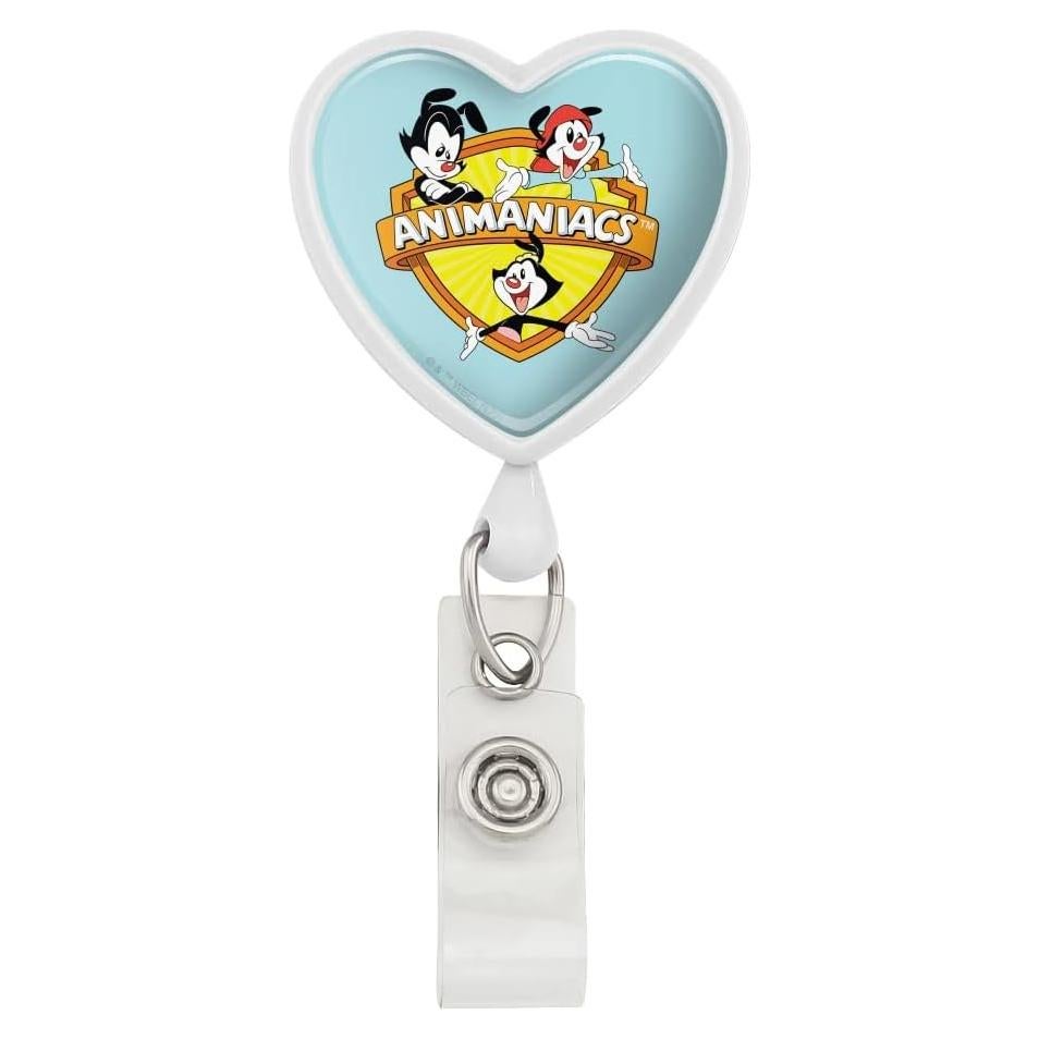 Animaniacs Crest Heart Lanyard Retractable Reel Badge ID Card Holder