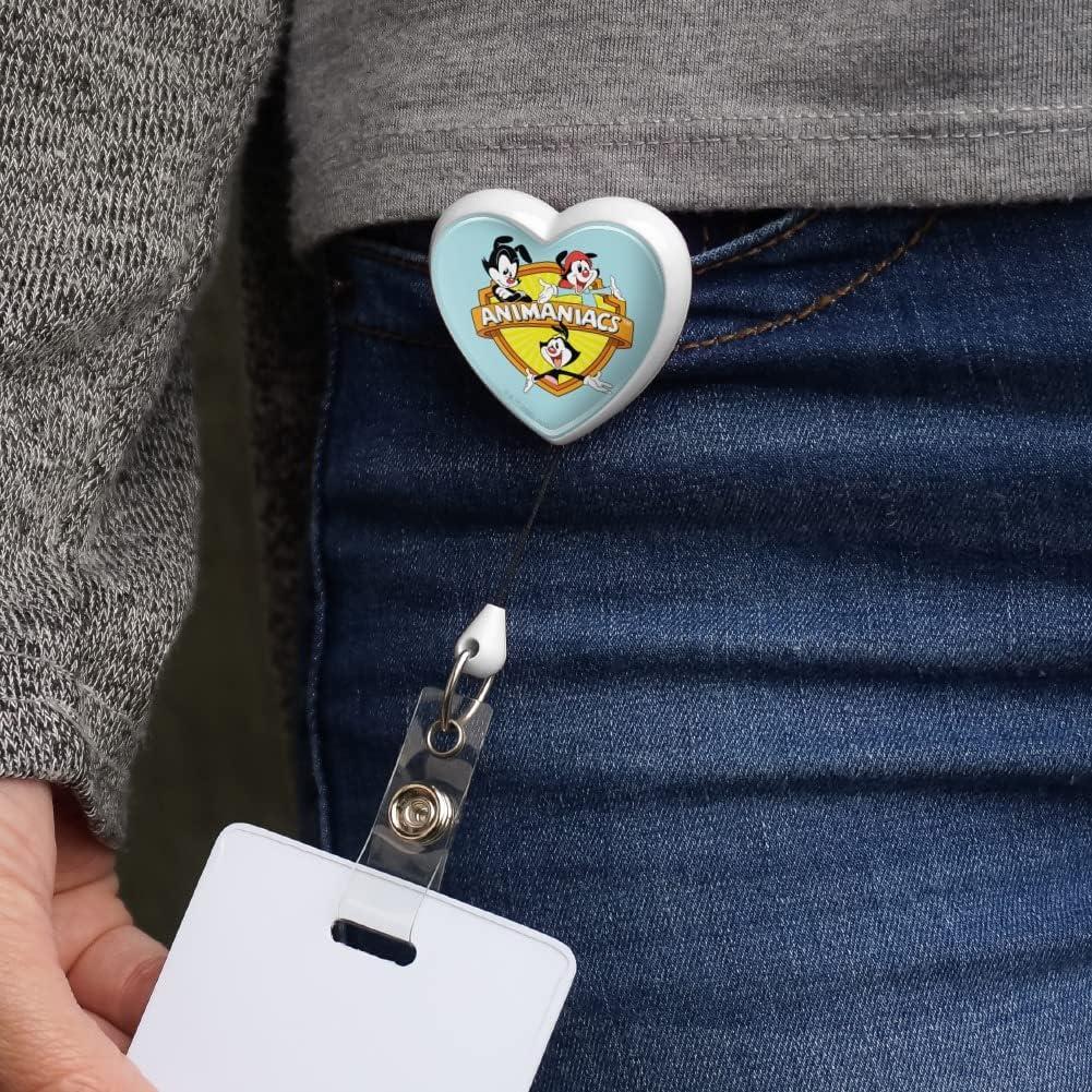 Animaniacs Crest Heart Lanyard Retractable Reel Badge ID Card Holder