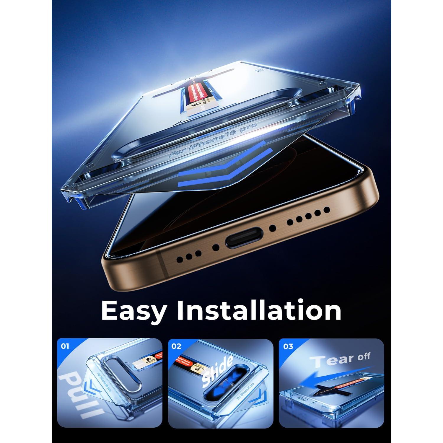 Protector de Pantalla Vidrio Templado MAGIC JOHN iPhone 16 Pro 6.3" Privado