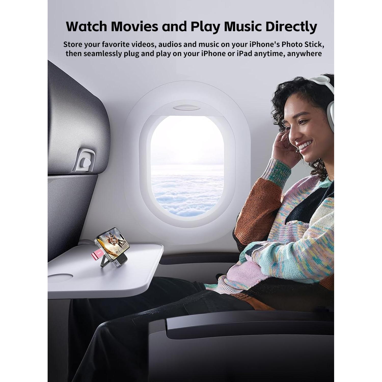 Gulloe 256GB USB Flash Drive Rosa para iPhone y iPad