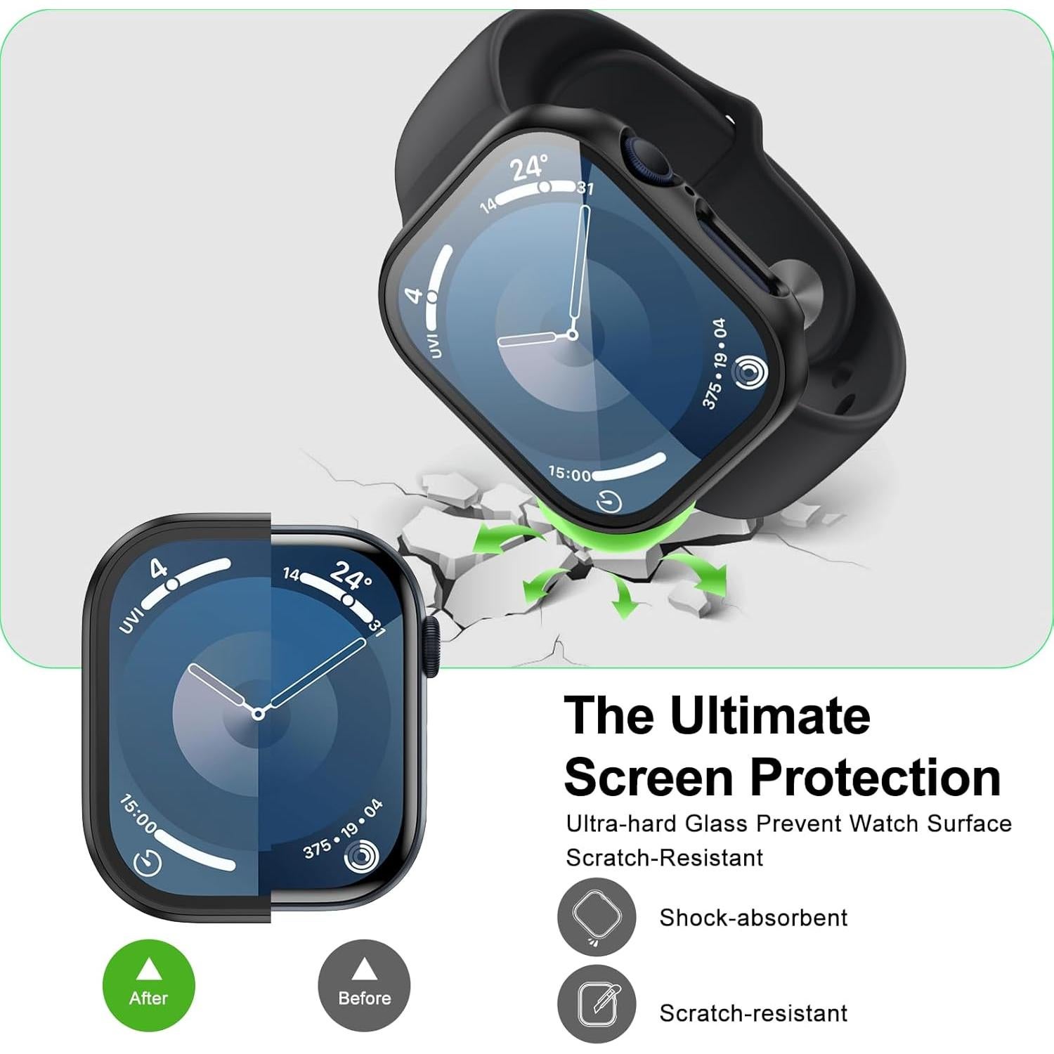 Protector de Pantalla Vidrio Templado Nxtudy para Apple Watch 40mm