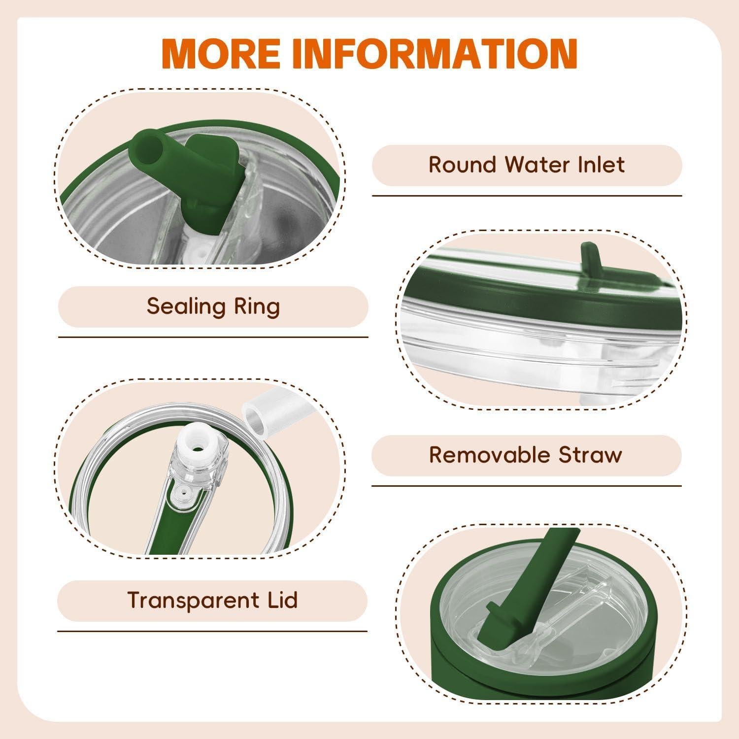 Tapa de Reemplazo con Popote TIZHJOZI para Stanley 30 oz - 2 Piezas